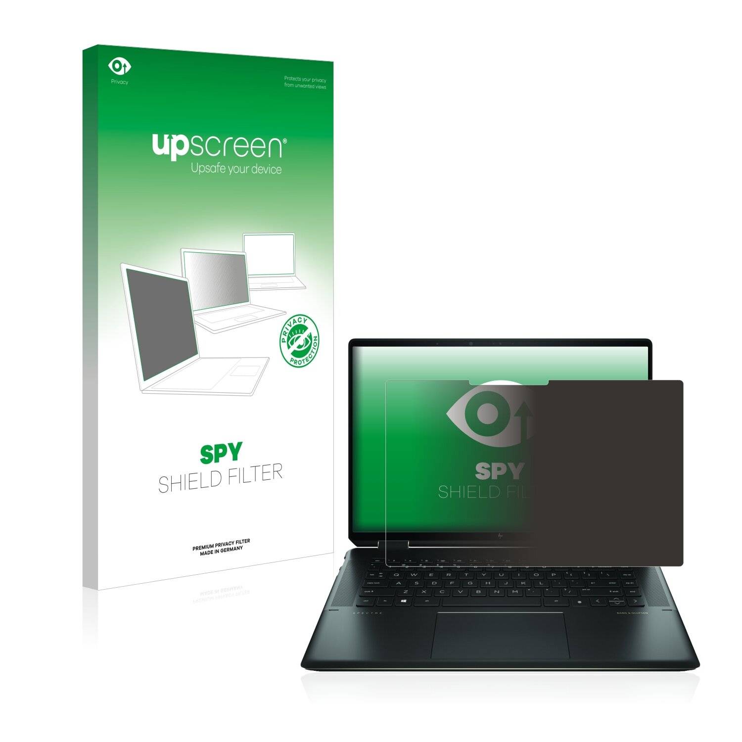 upscreen Blickschutzfilter für HP Spectre x360 16" 2-in-1 2021 Blaulichtfilter Sichtschutz Privacy Anti Spy abnehmbar