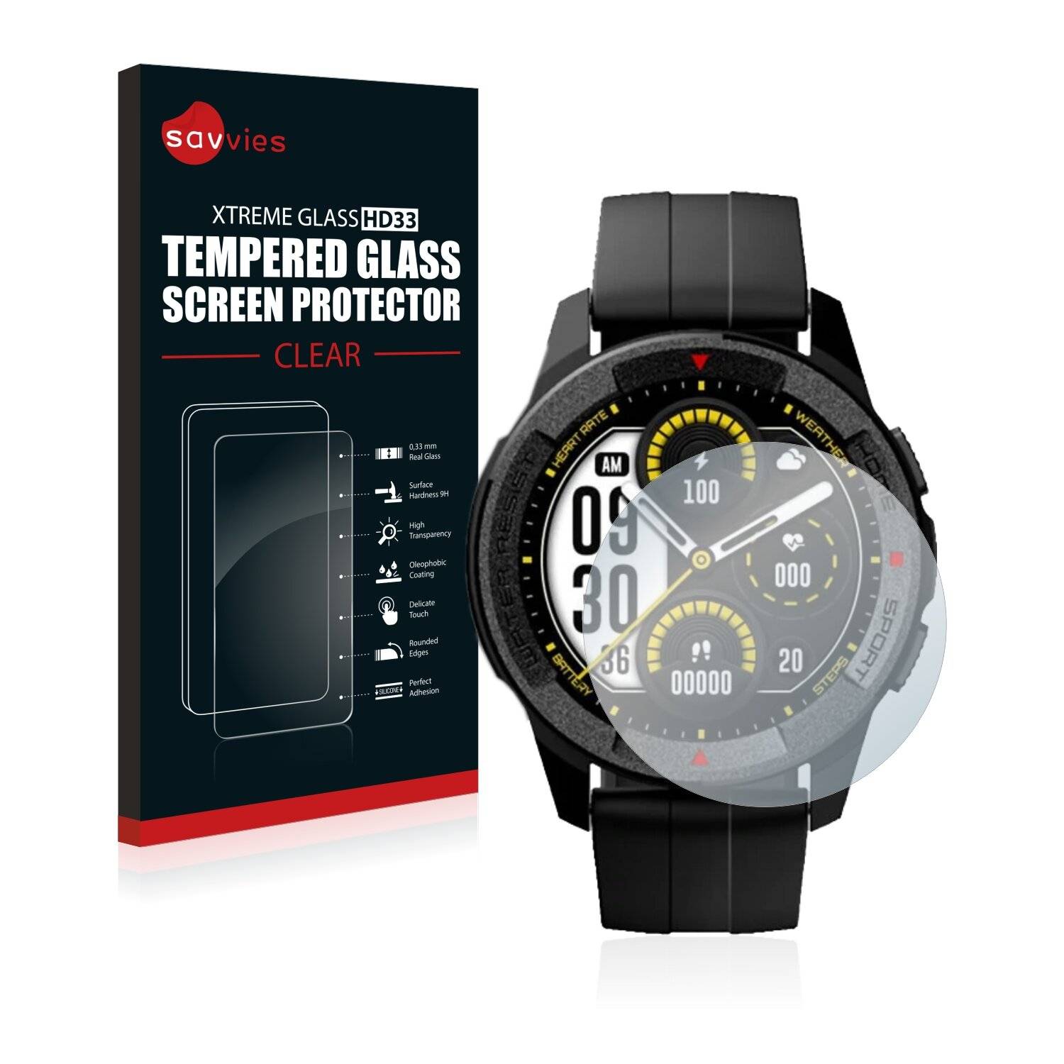 Savvies HD33 Clear Schutzglas für Xiaomi Mibro