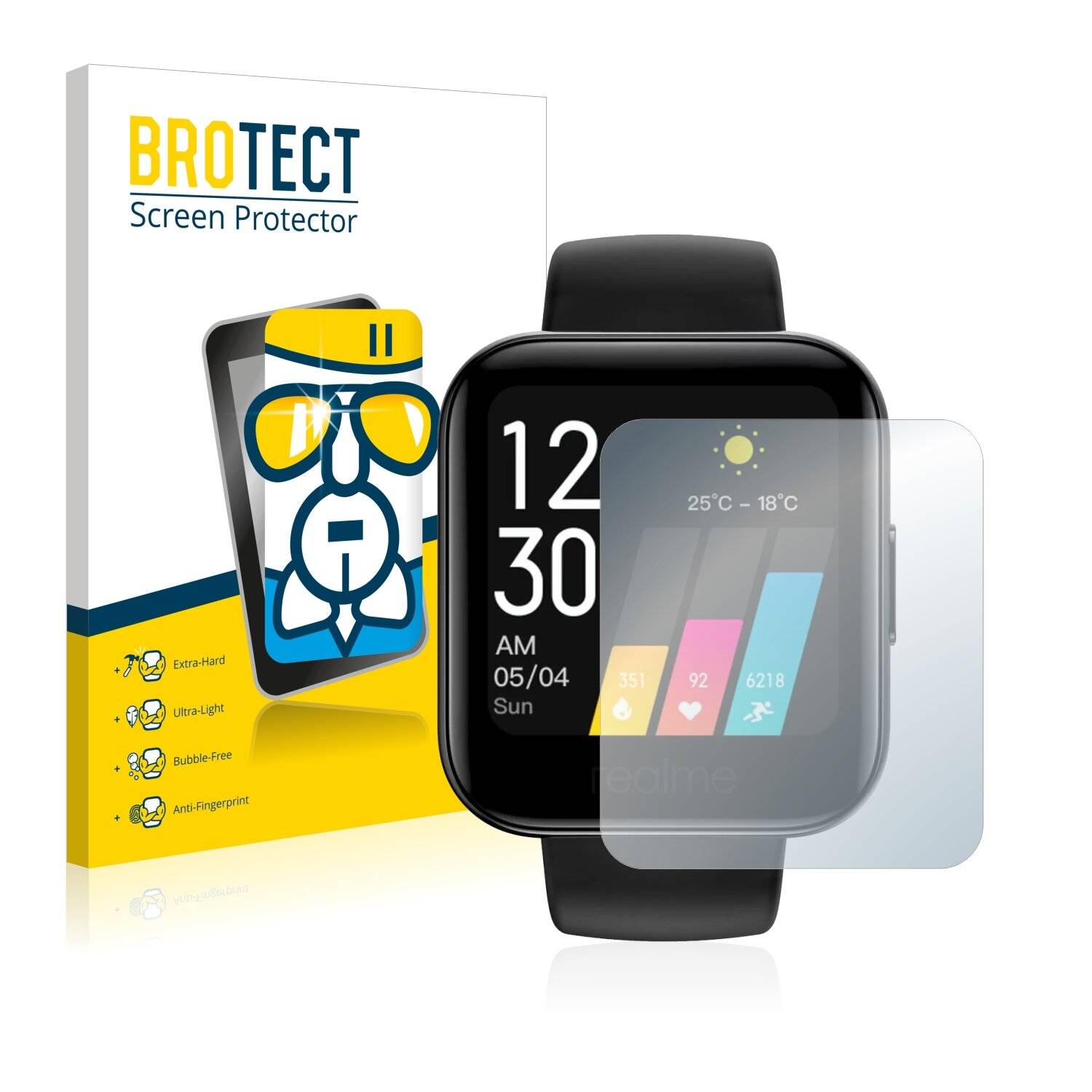 BROTECT AirGlass Schutzglas Folie für Realme Watch 2