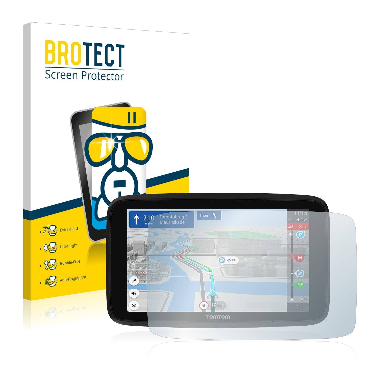 BROTECT AirGlass Flexible Schutz Glas Folie für TomTom GO Discover 7" Klar Transparent