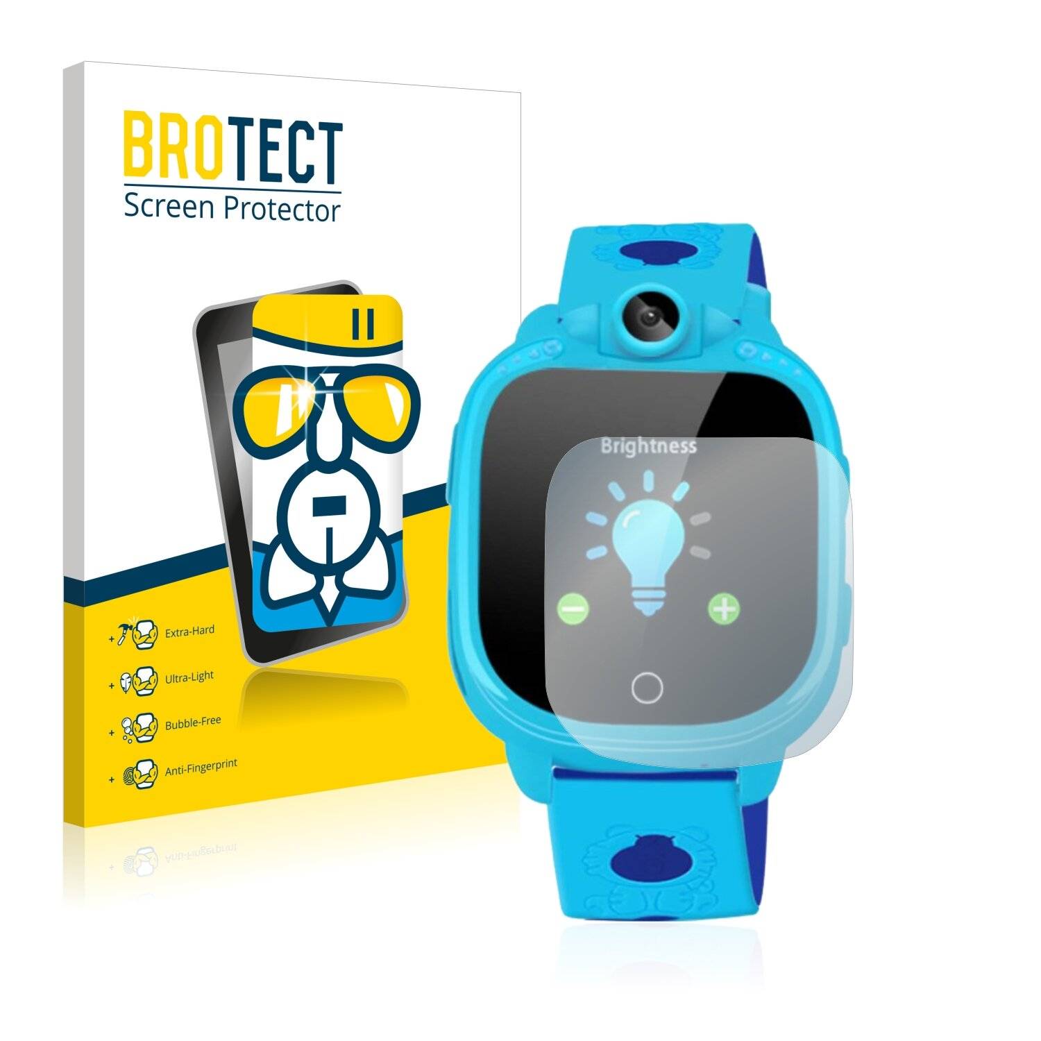 BROTECT AirGlass Flexible Schutz Glas Folie für Prograce 1.5" Kids Smartwatch Klar Transparent
