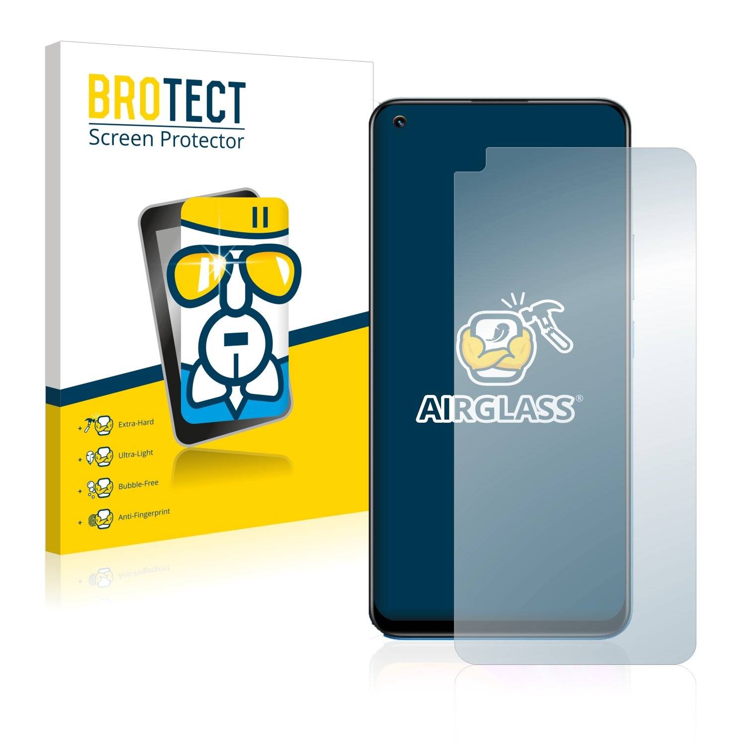 BROTECT AirGlass Flexible Schutz Glas Folie für realme 8 Pro Klar Transparent