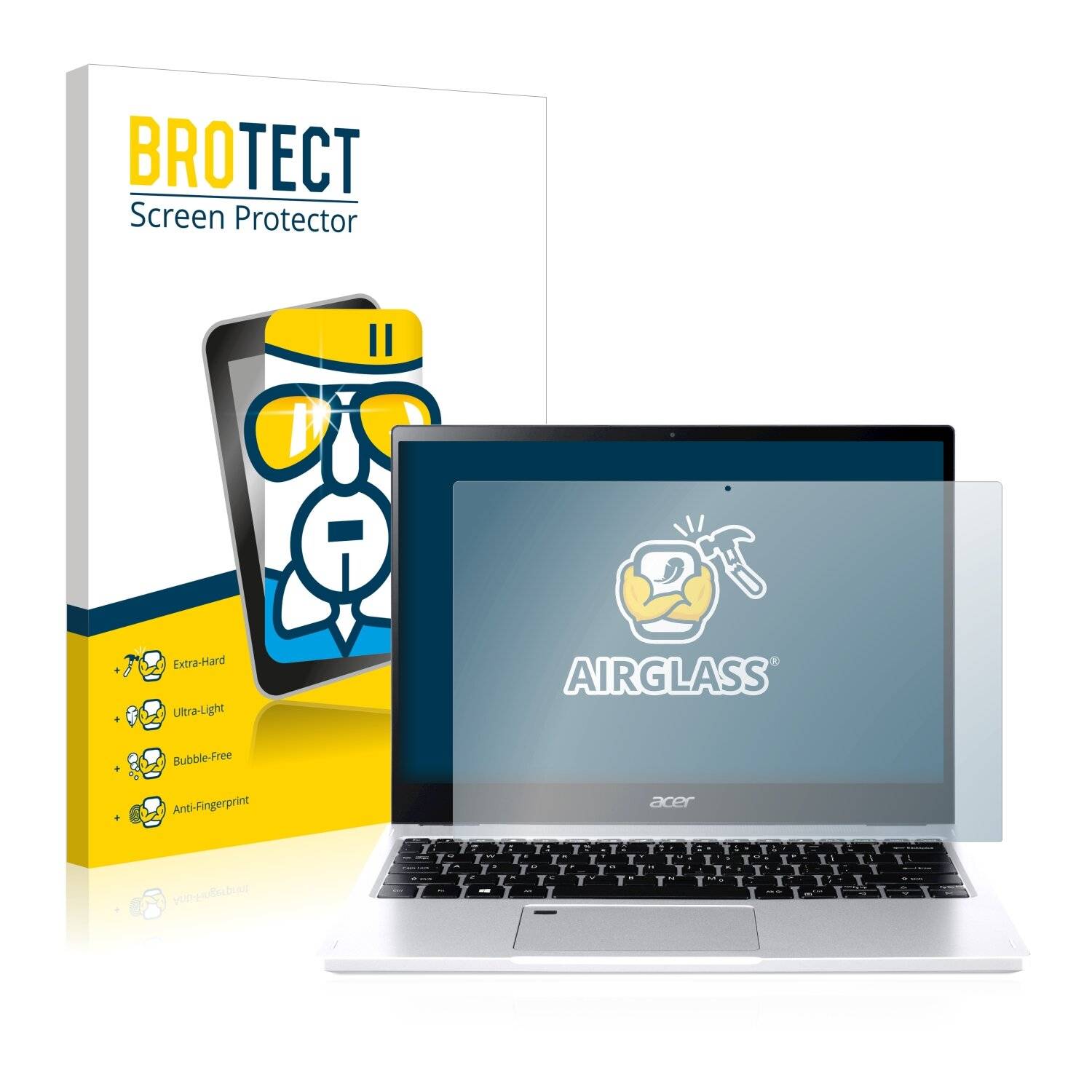 BROTECT AirGlass Flexible Schutz Glas Folie für Acer Spin 3 SP313-51N Klar Transparent
