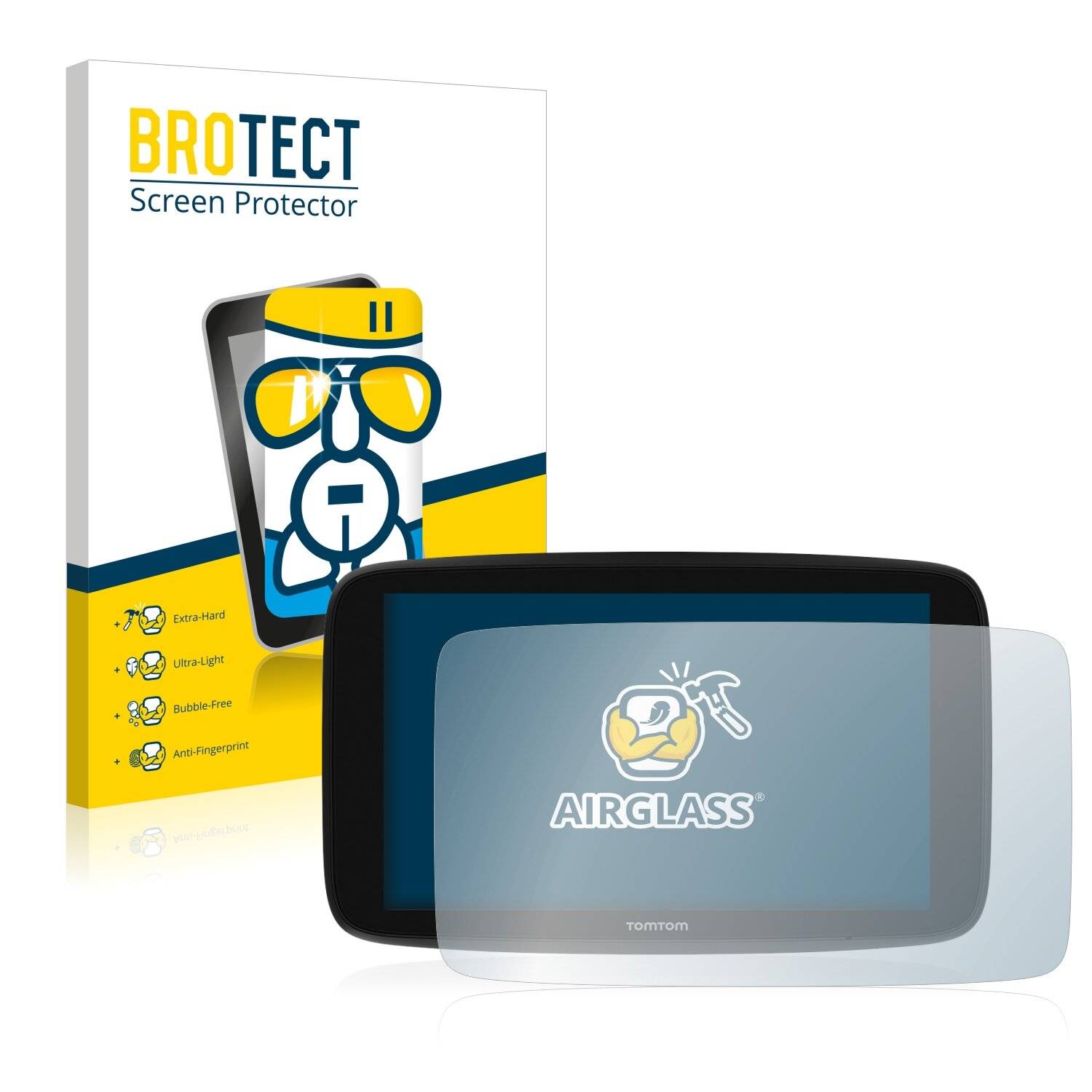 BROTECT AirGlass Flexible Schutz Glas Folie für TomTom Go Expert 6" Klar Transparent