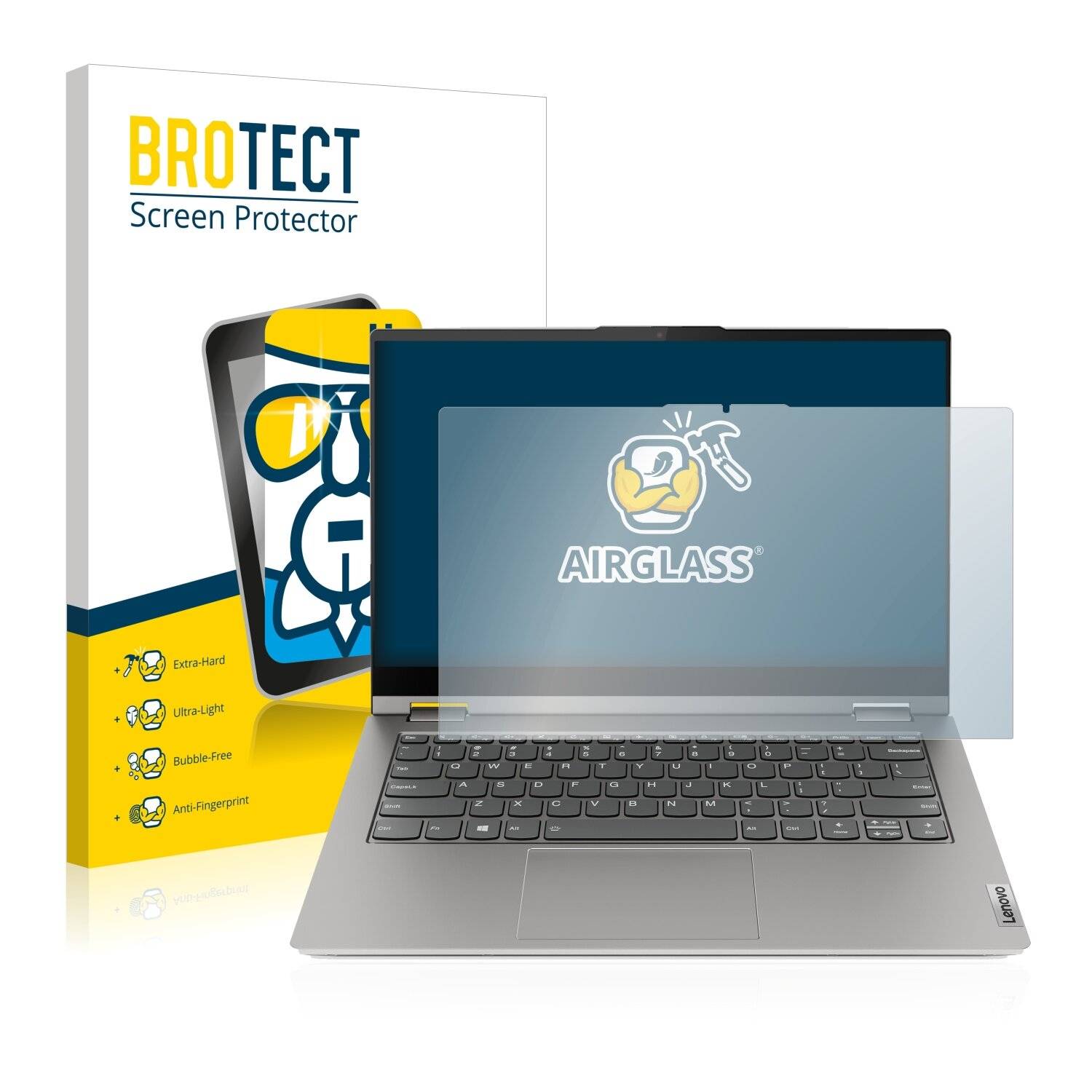 BROTECT AirGlass Flexible Schutz Glas Folie für Lenovo ThinkBook 14s Yoga Klar Transparent