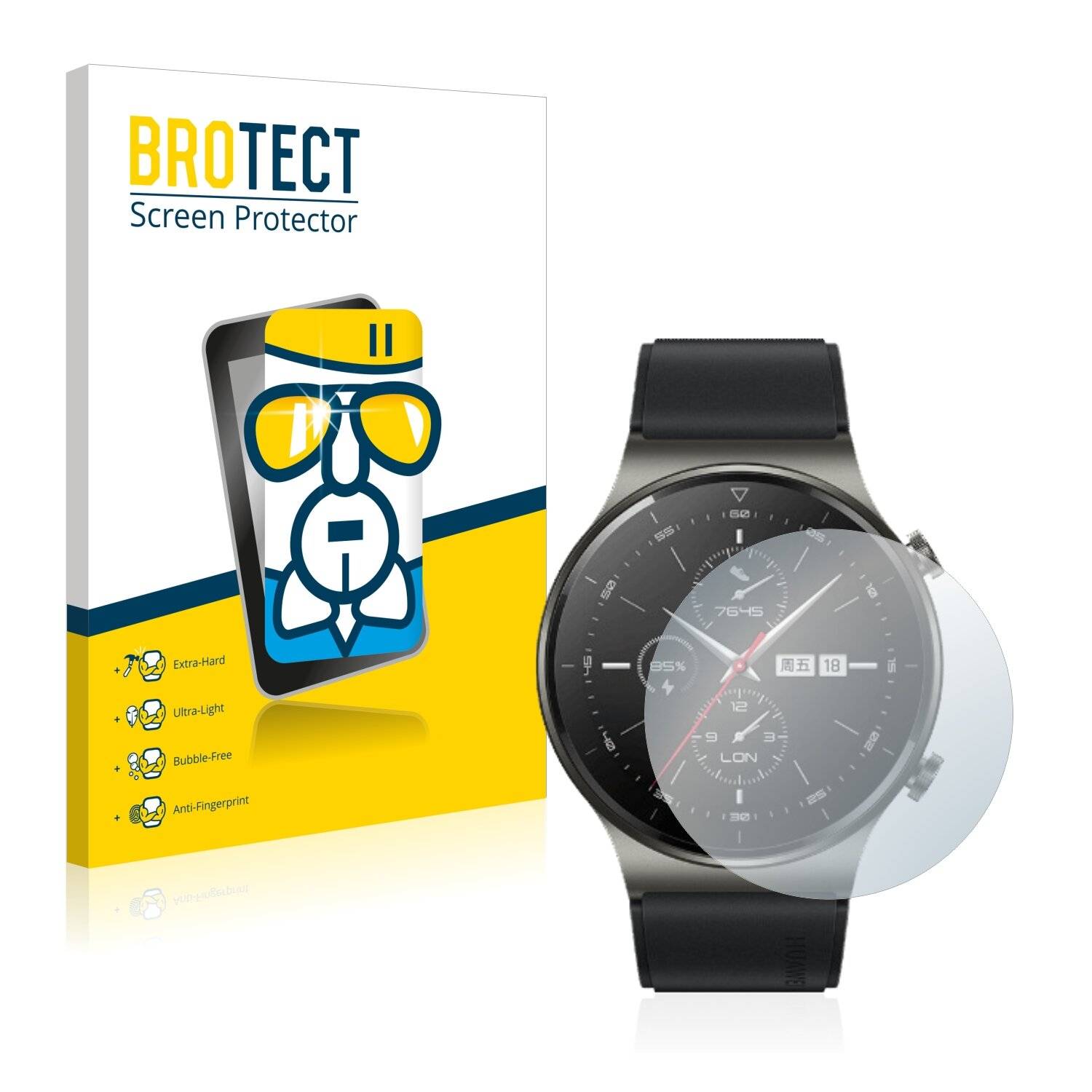 BROTECT AirGlass Schutzglas Folie für Huawei Watch GT 2 Pro