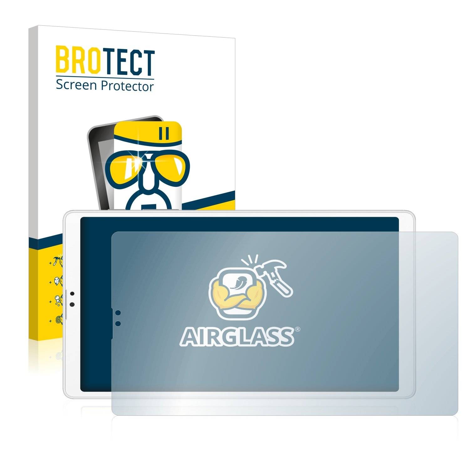 BROTECT AirGlass Flexible Schutz Glas Folie für Samsung Galaxy Tab A7 Lite Wi-Fi 2021 (im Querformat) Klar Transparent