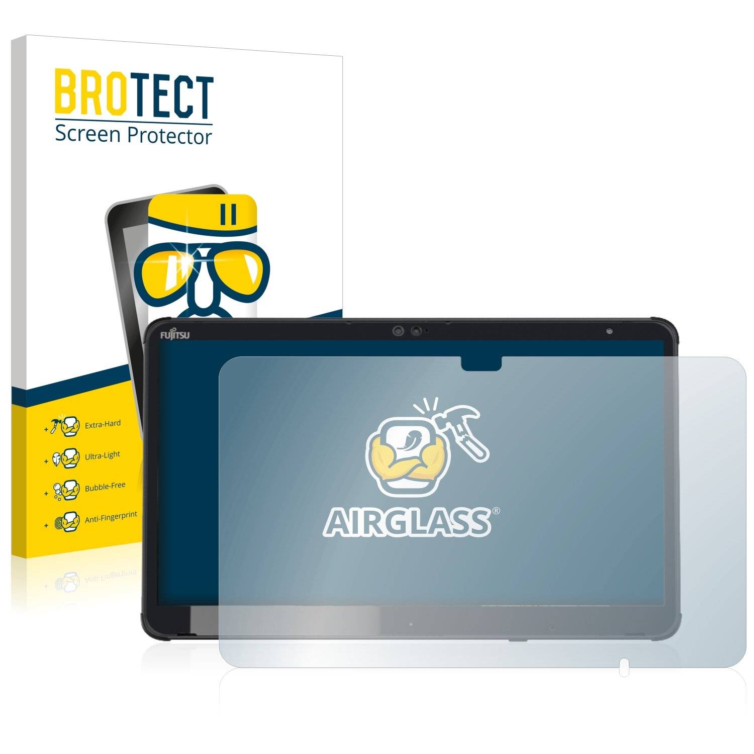 BROTECT AirGlass Flexible Schutz Glas Folie für Fujitsu Stylistic Q7311 Klar Transparent