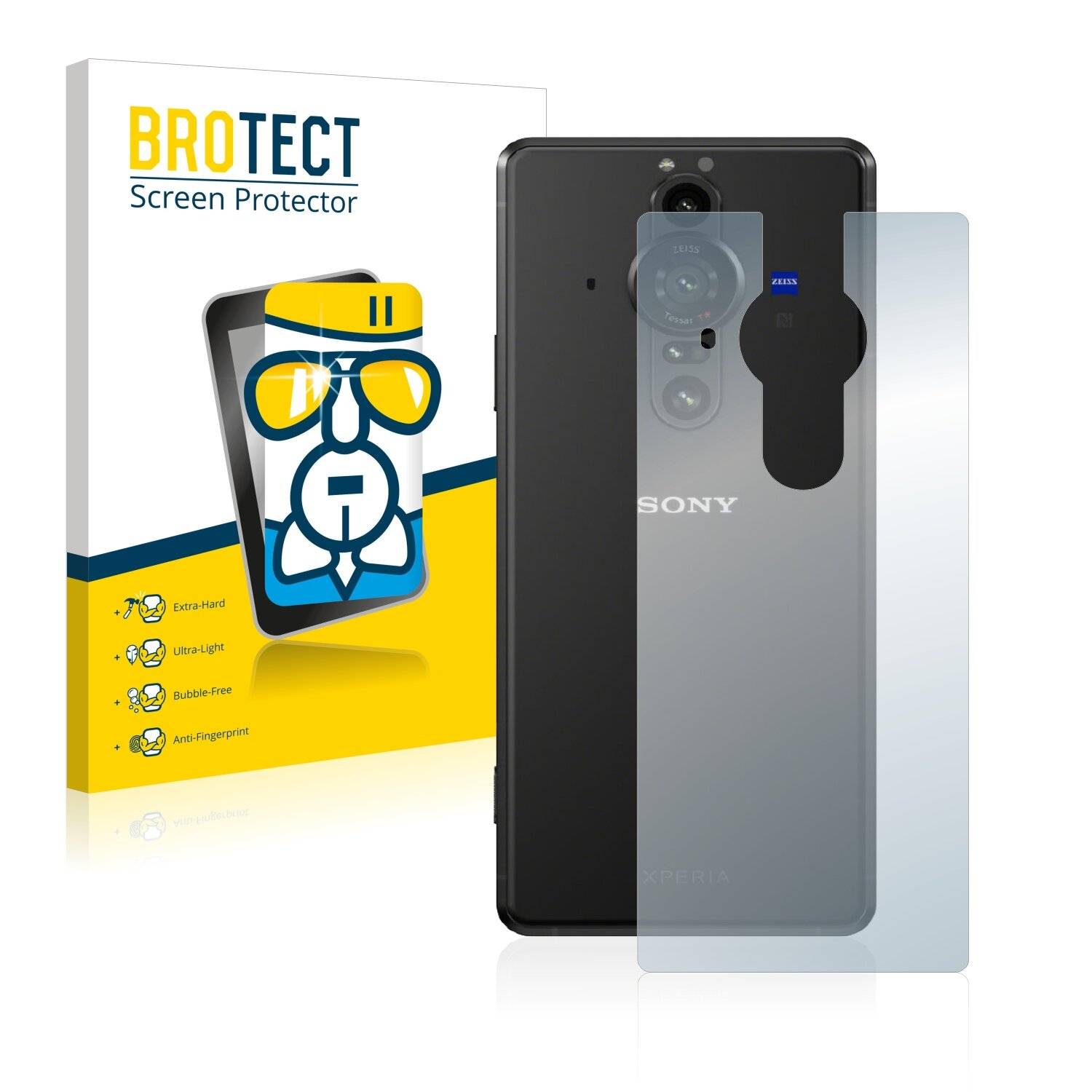 BROTECT AirGlass Flexible Schutz Glas Folie für Sony Xperia Pro-I (Rückseite) Klar Transparent