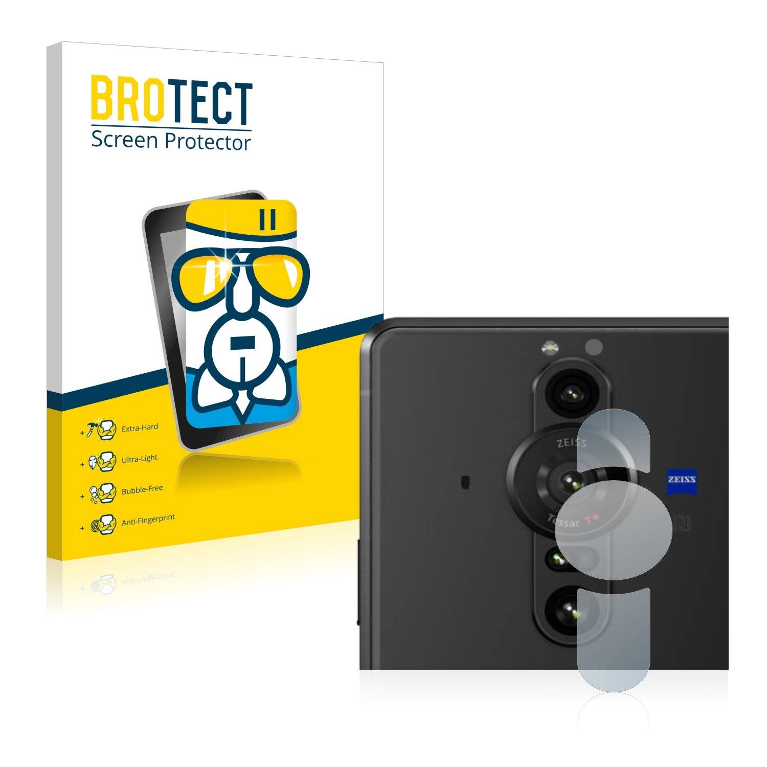 BROTECT AirGlass Flexible Schutz Glas Folie für Sony Xperia Pro-I (NUR Kameraschutz) Klar Transparent