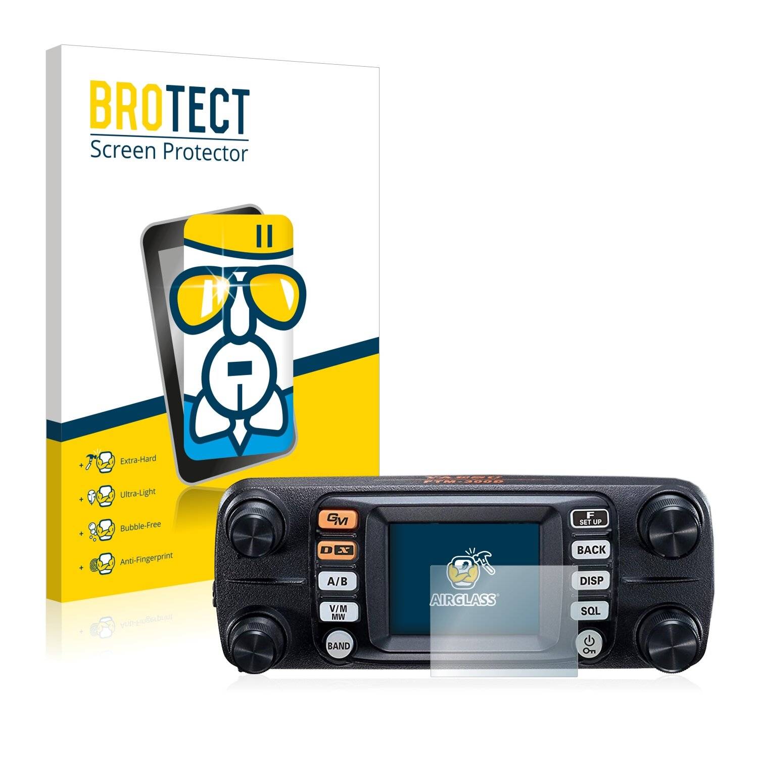 BROTECT AirGlass Flexible Schutz Glas Folie für Yaesu FTM-300DE Klar Transparent