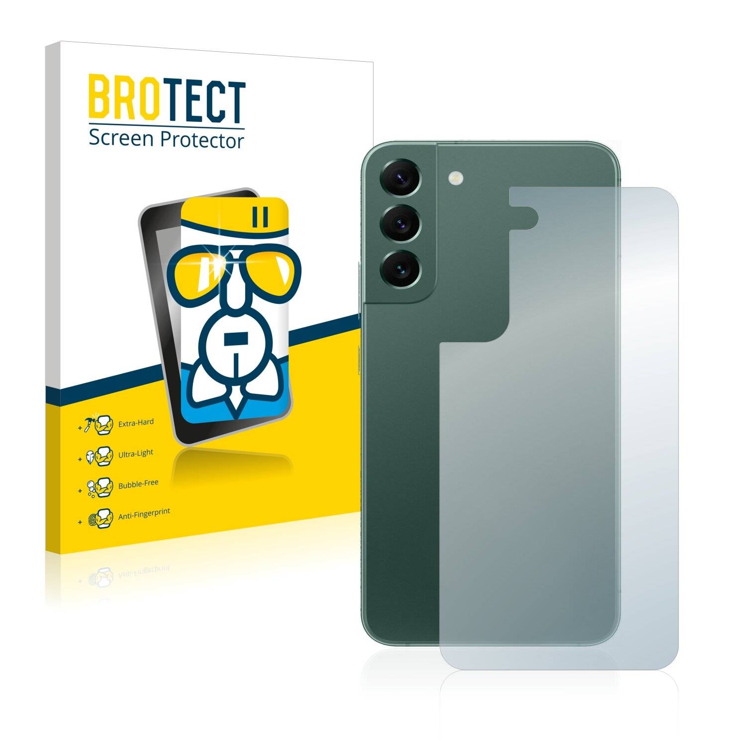 BROTECT AirGlass Flexible Schutz Glas Folie für Samsung Galaxy S22 Plus 5G (Rückseite) Klar Transparent