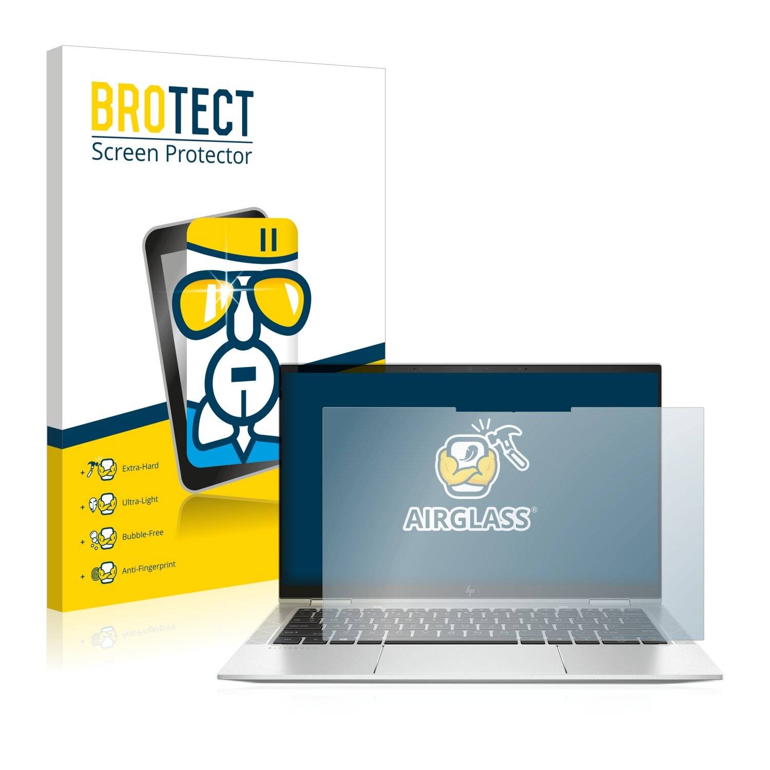 BROTECT AirGlass Flexible Schutz Glas Folie für HP EliteBook x360 1030 G8 Klar Transparent