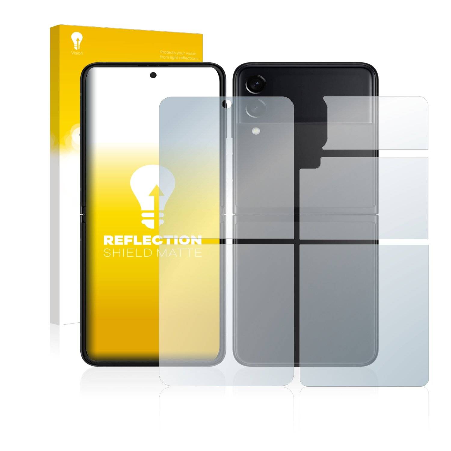 upscreen Schutzfolie für Samsung Galaxy Z Flip 3 5G (Display+Rückseite) Folie Matt Entspiegelt Anti-Reflex