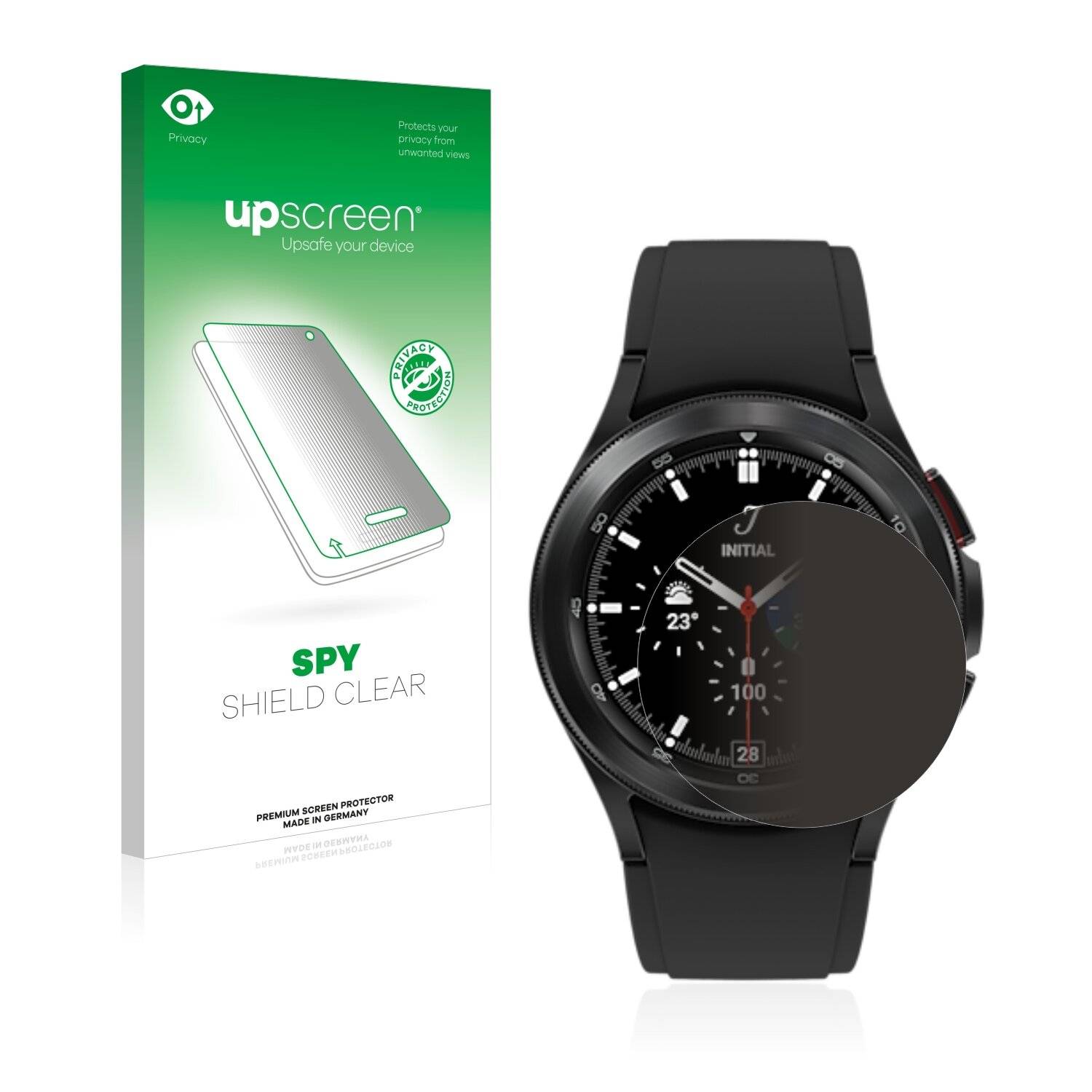 upscreen Blickschutzfolie für Samsung Galaxy Watch 4 Classic (42mm) Anti-Spy Privacy Blaulichtschutz Sichtschutzfolie