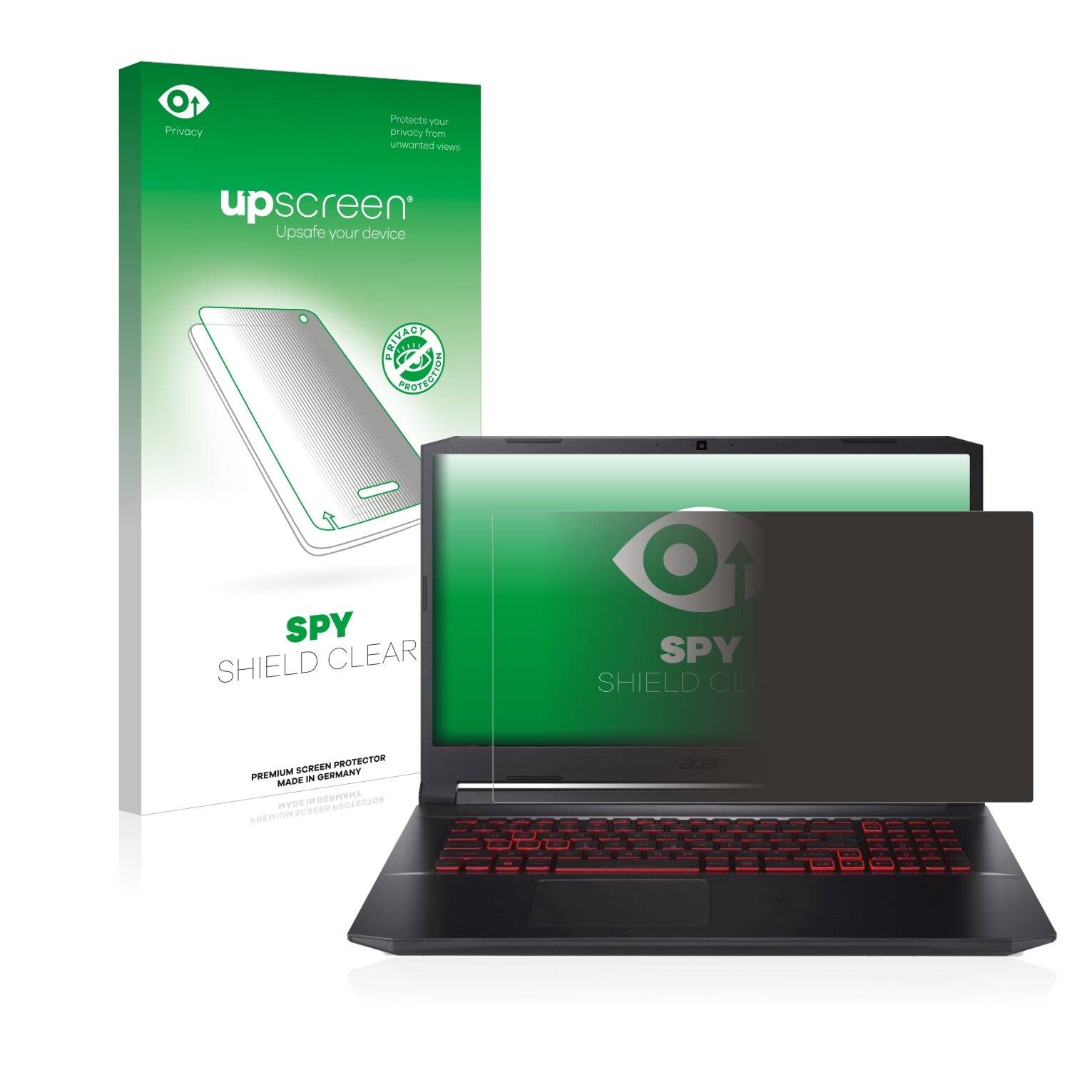 upscreen Spy Shield Clear Premium Blickschutzfolie für Acer Nitro 5
