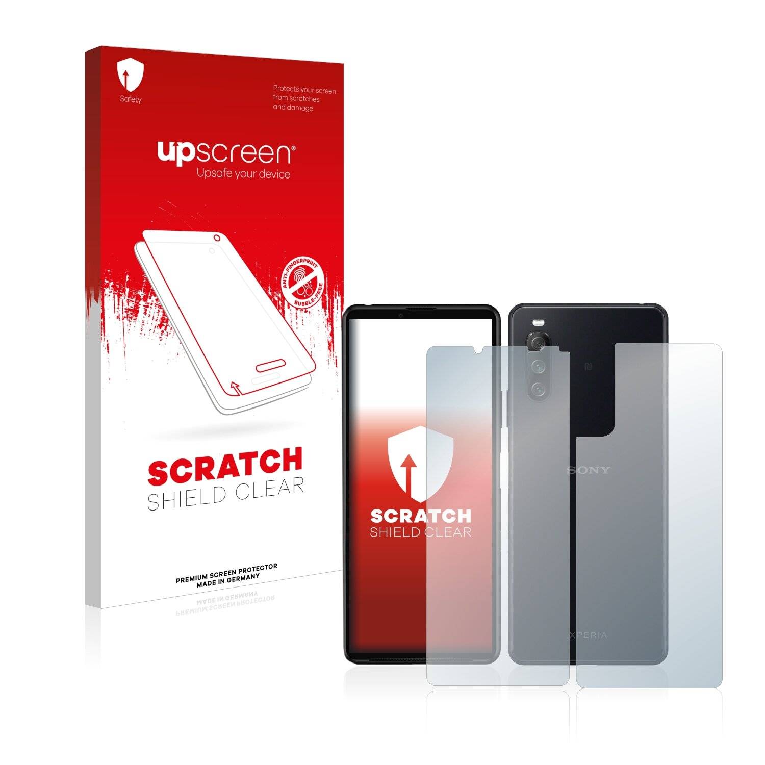 upscreen Schutzfolie für Sony Xperia 10 III (Display+Rückseite) Kratzschutz Anti-Fingerprint Klar