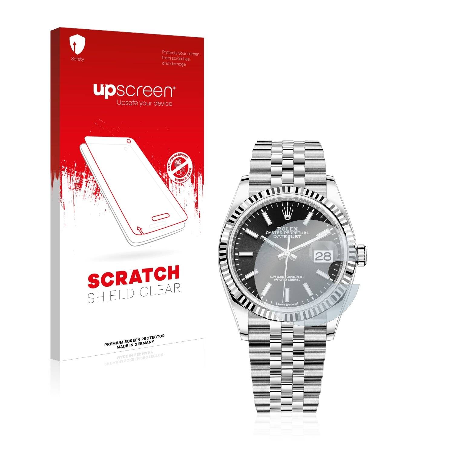 upscreen Schutzfolie für Rolex Datejust 36 Kratzschutz Anti-Fingerprint Klar