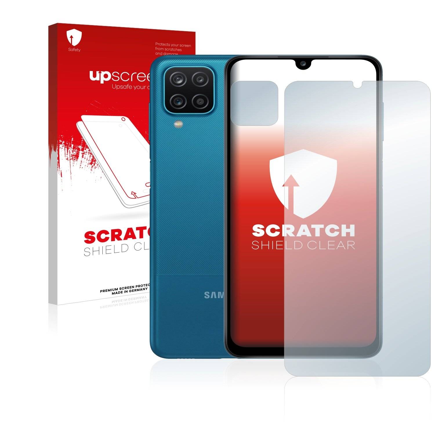 upscreen Schutzfolie für Samsung Galaxy A12 (Display+Kamera) Kratzschutz Anti-Fingerprint Klar