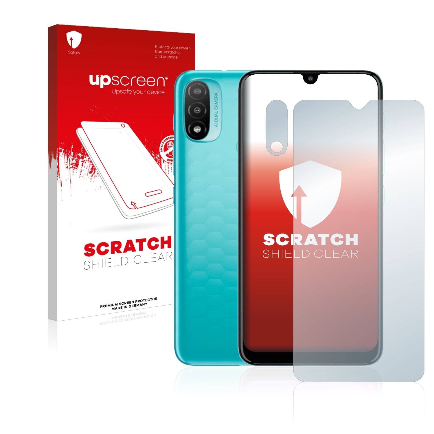 upscreen Schutzfolie für Motorola Moto E20 (Display+Kamera) Kratzschutz Anti-Fingerprint Klar