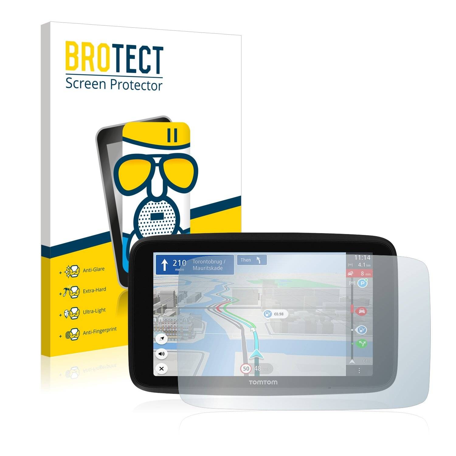 BROTECT AirGlass Flexible Schutz Glas Folie für TomTom GO Discover 7" Matt Entspiegelt
