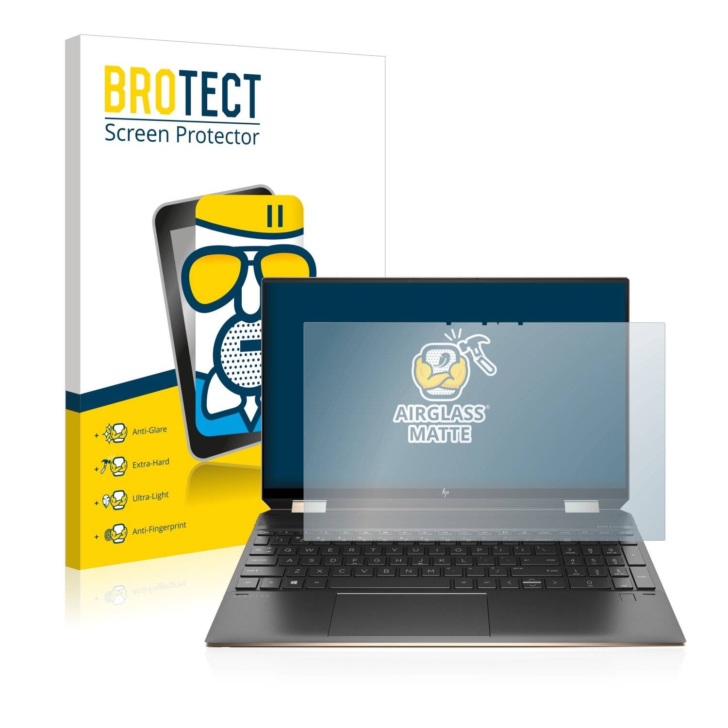 BROTECT AirGlass Matte Schutzglas Folie für HP Spectre x360 (15-eX) (359.9 mm x 226.4