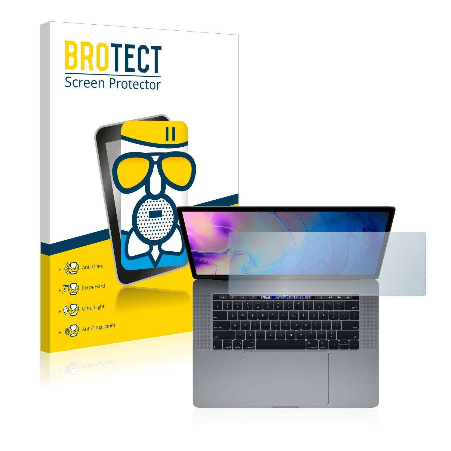 BROTECT AirGlass Matt Glas Schutz Folie für Apple MacBook Pro 15 2019 (Touch Trackpad)