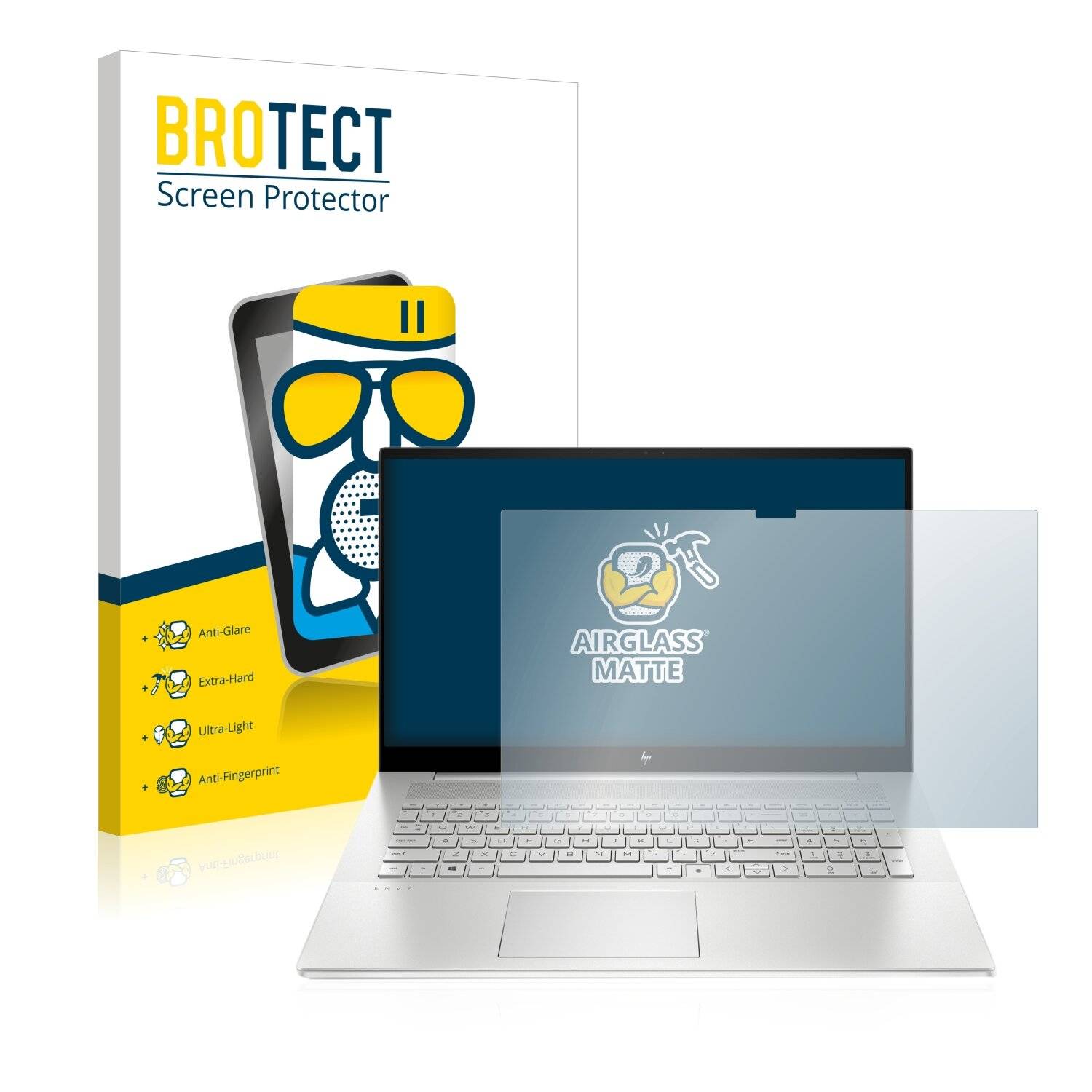BROTECT AirGlass Flexible Schutz Glas Folie für HP Envy (17-cX) Matt Entspiegelt