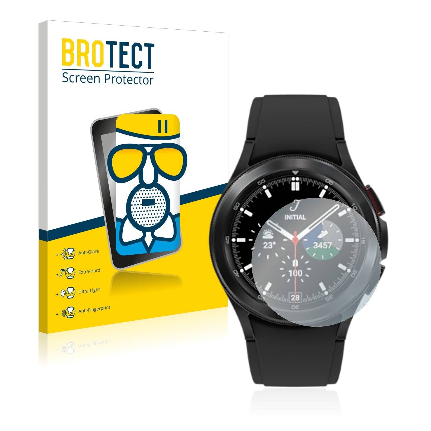BROTECT AirGlass Matt Glas Schutz Folie für Samsung Galaxy Watch 4 Classic (42mm)