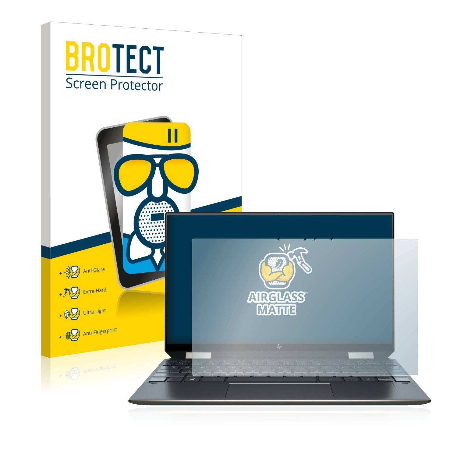 BROTECT AirGlass Matt Glas Schutz Folie für HP Spectre x360 (13-awX)