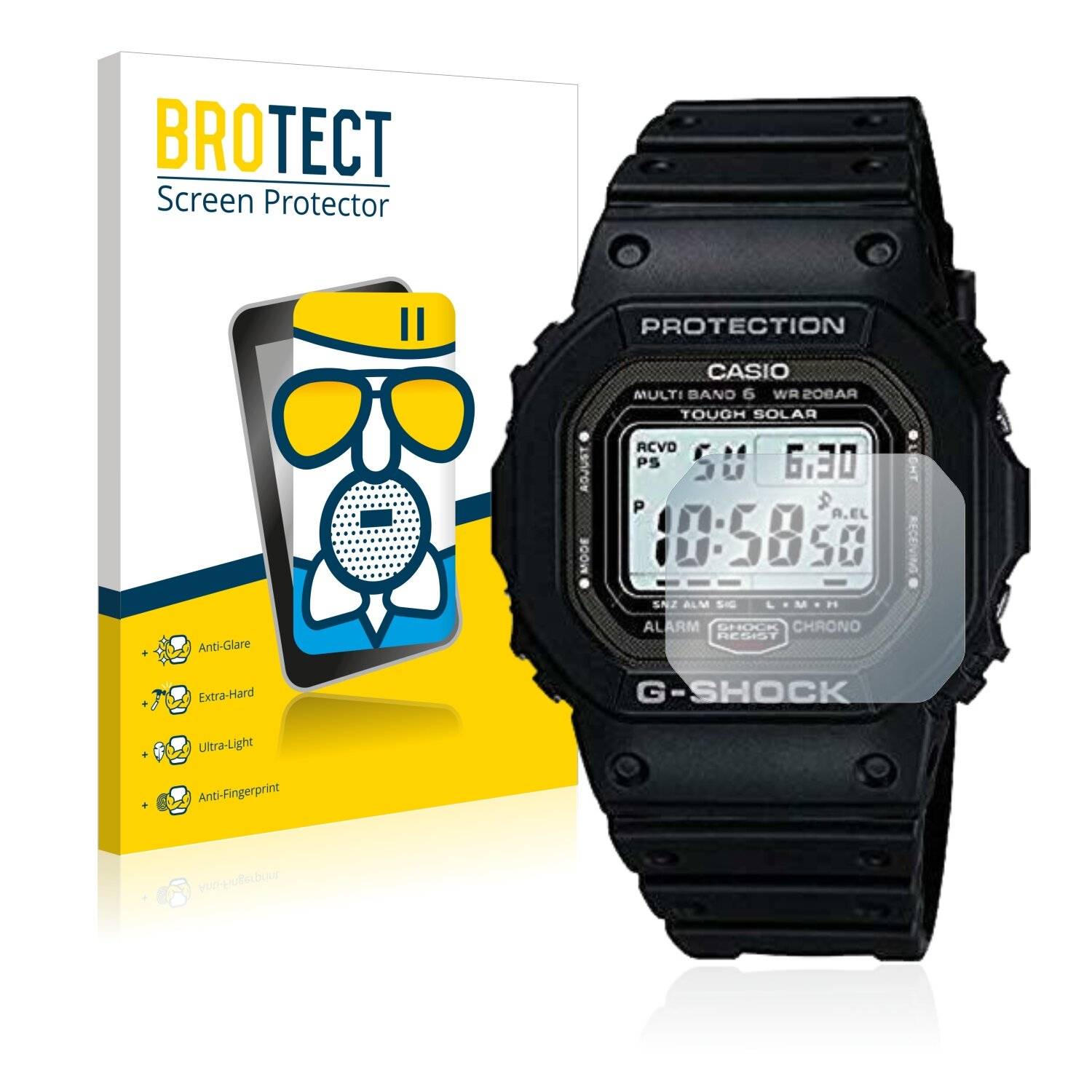 BROTECT AirGlass Flexible Schutz Glas Folie für Casio G-Shock GW-5000-1JF Matt Entspiegelt