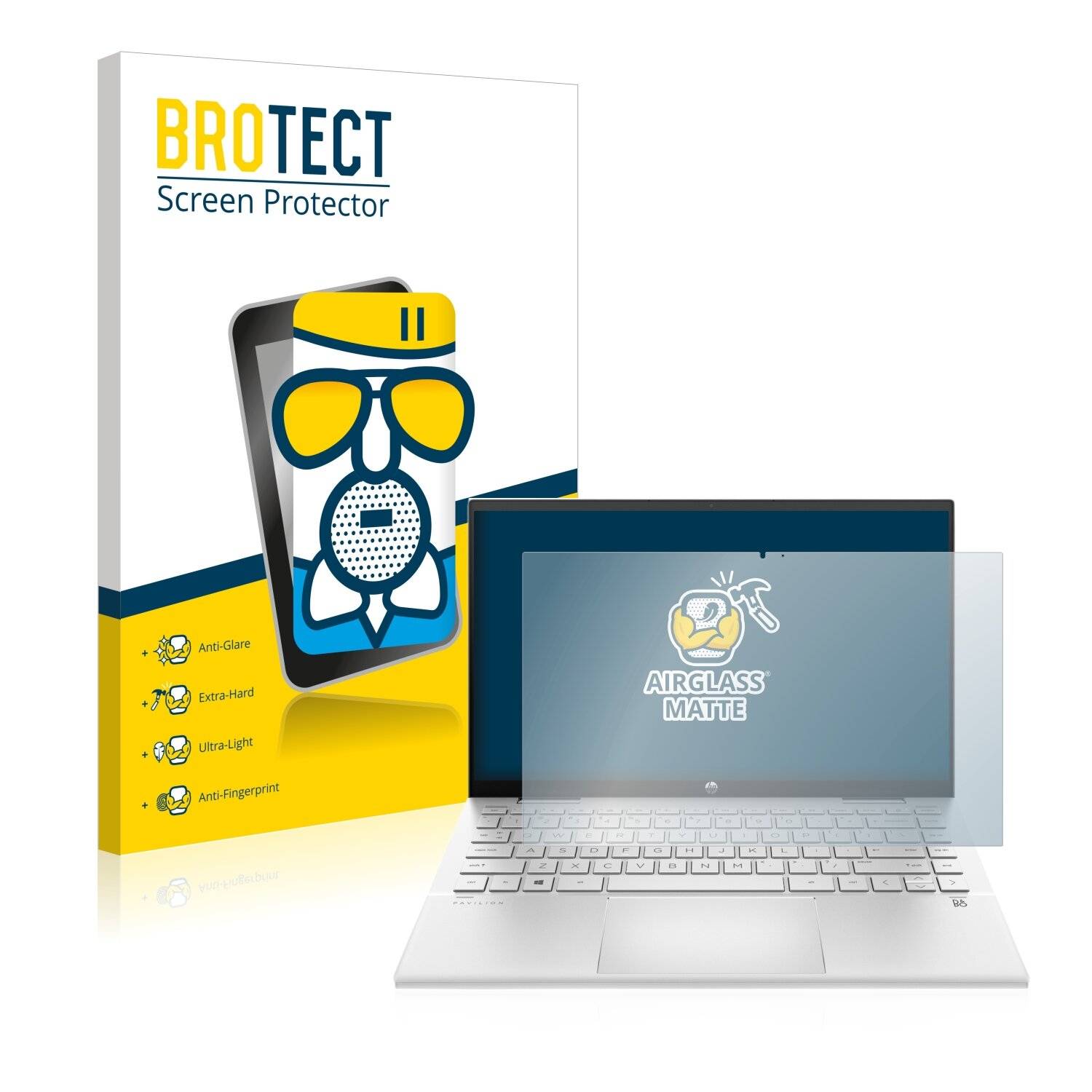 BROTECT AirGlass Matte Schutzglas Folie für HP Pavilion x360