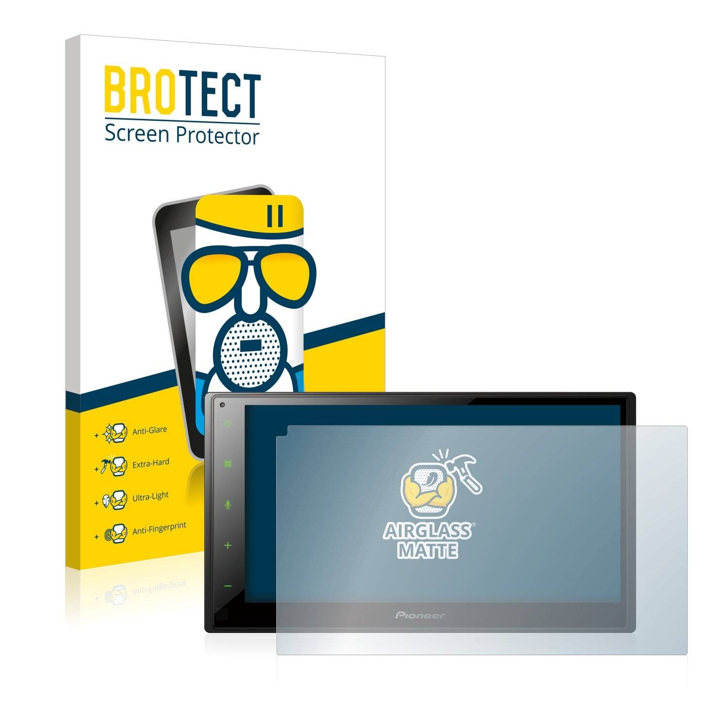 BROTECT AirGlass Flexible Schutz Glas Folie für Pioneer SPH-DA160DAB Matt Entspiegelt