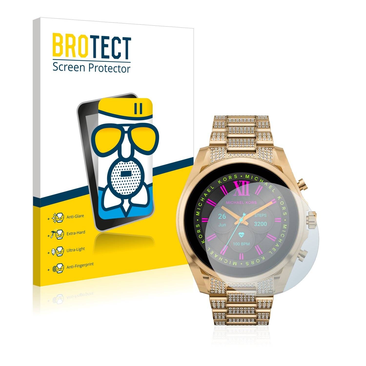 BROTECT AirGlass Matt Glas Panzer Folie für Michael Kors Access Gen 6 Bradshaw