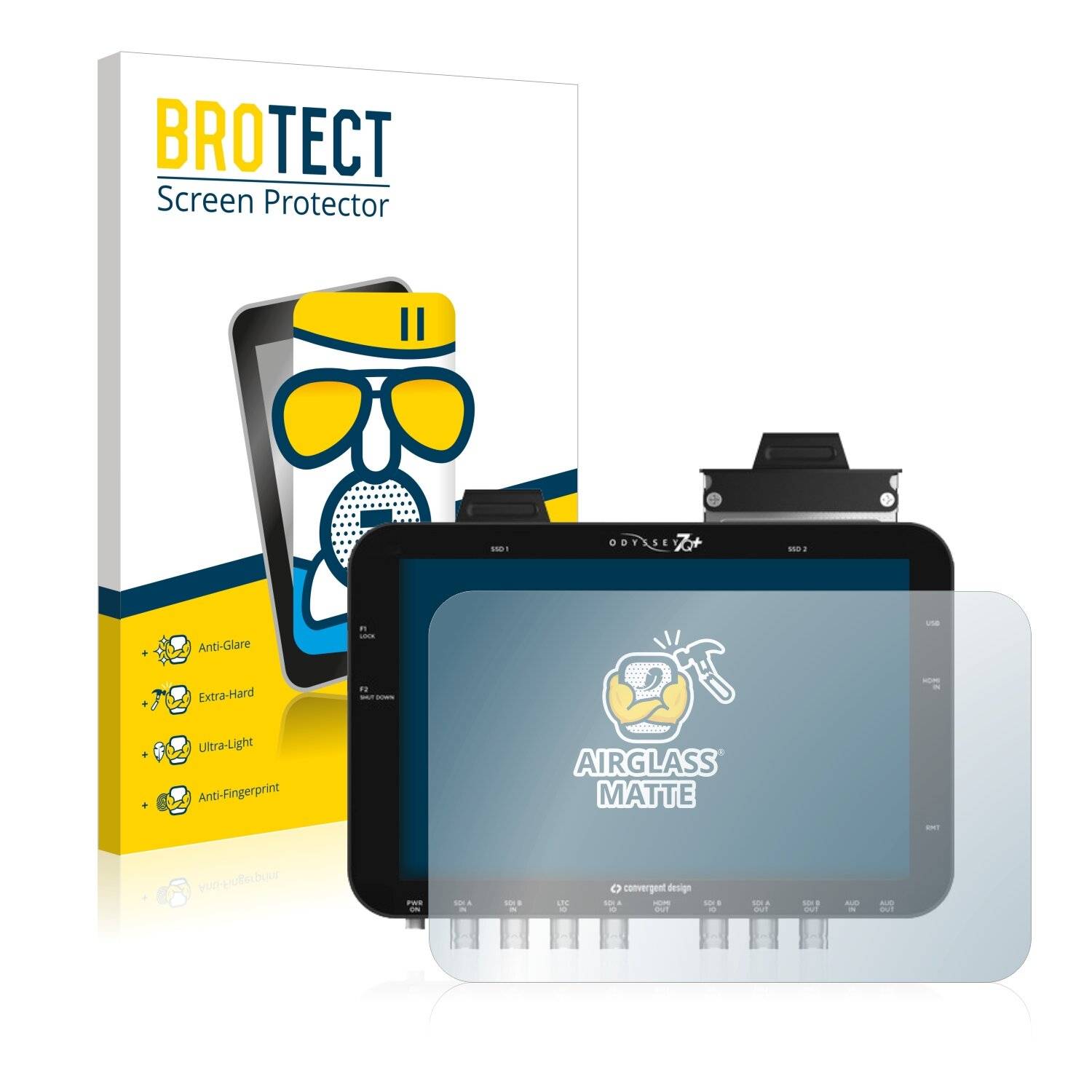 BROTECT AirGlass Matt Glas Schutz Folie für Convergent Design Odyssey 7Q+