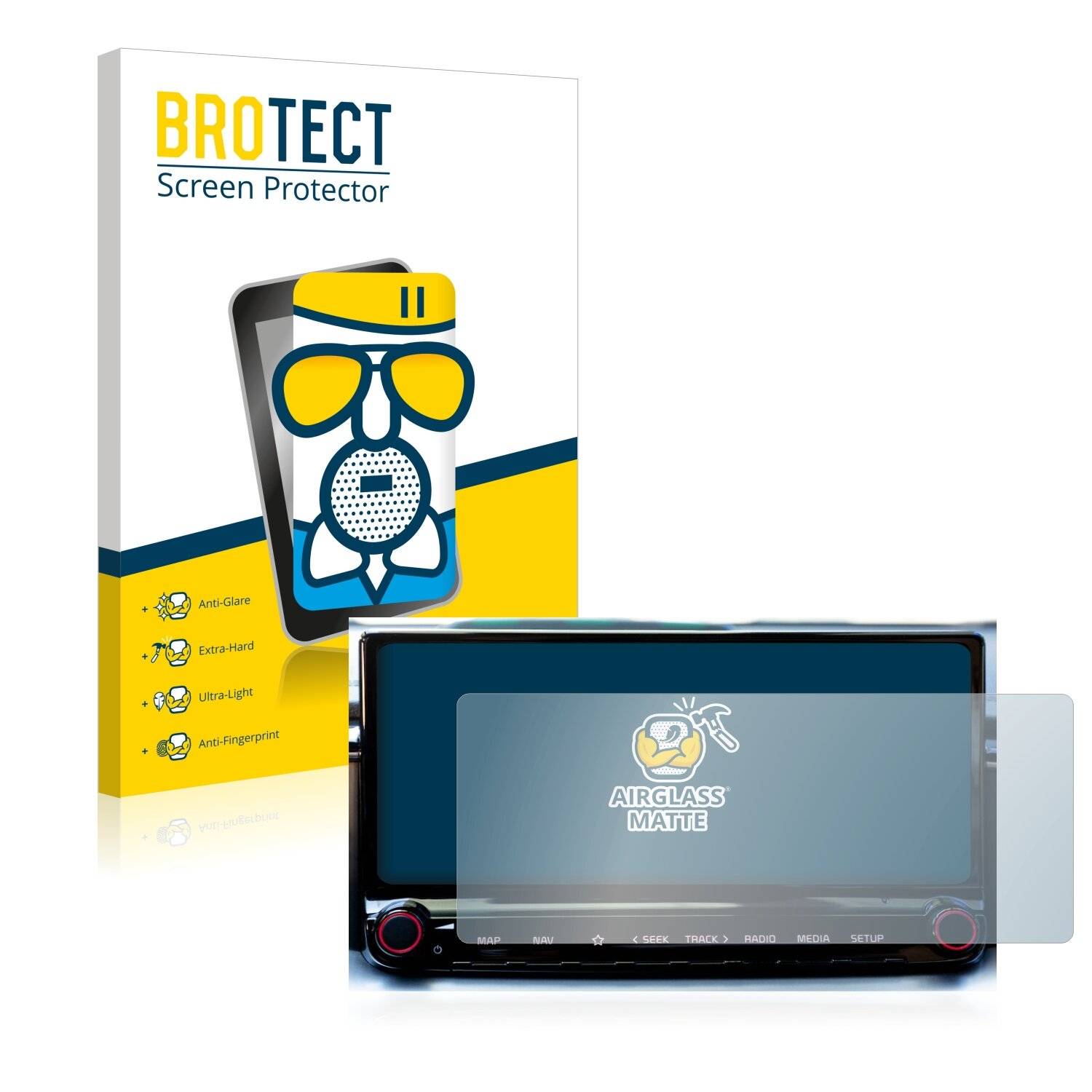 BROTECT AirGlass Matt Glas Panzer Folie für Kia Ceed 2022 Infotainment System 10.25