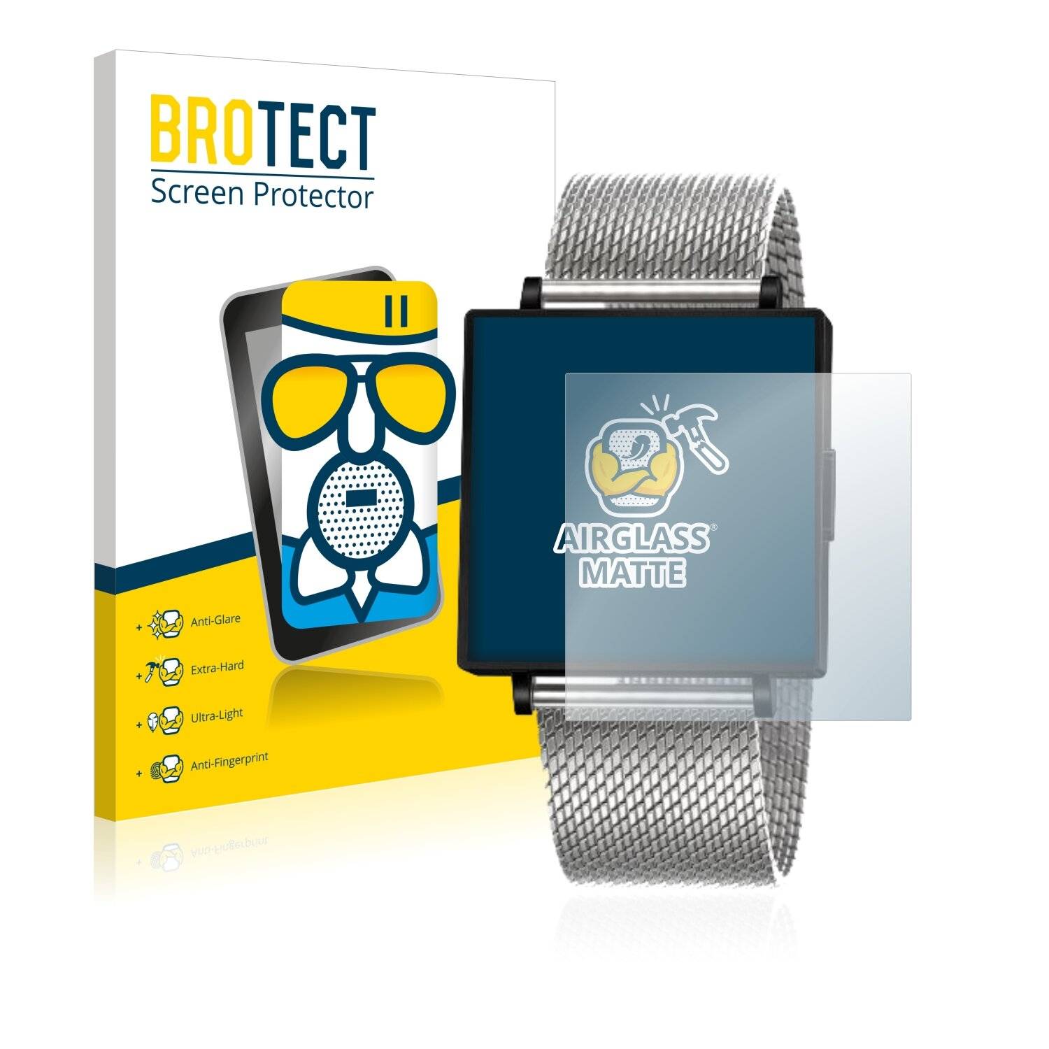 BROTECT AirGlass Flexible Schutz Glas Folie für Qlocktwo W39 Matt Entspiegelt