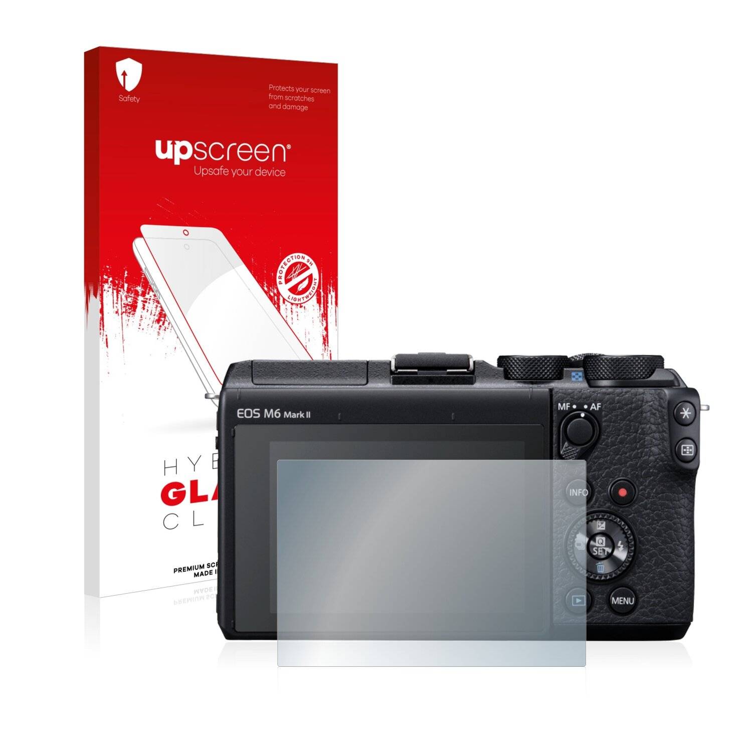 upscreen Hybrid Glass Clear Premium Schutzglas Folie für Canon EOS M6 Mark