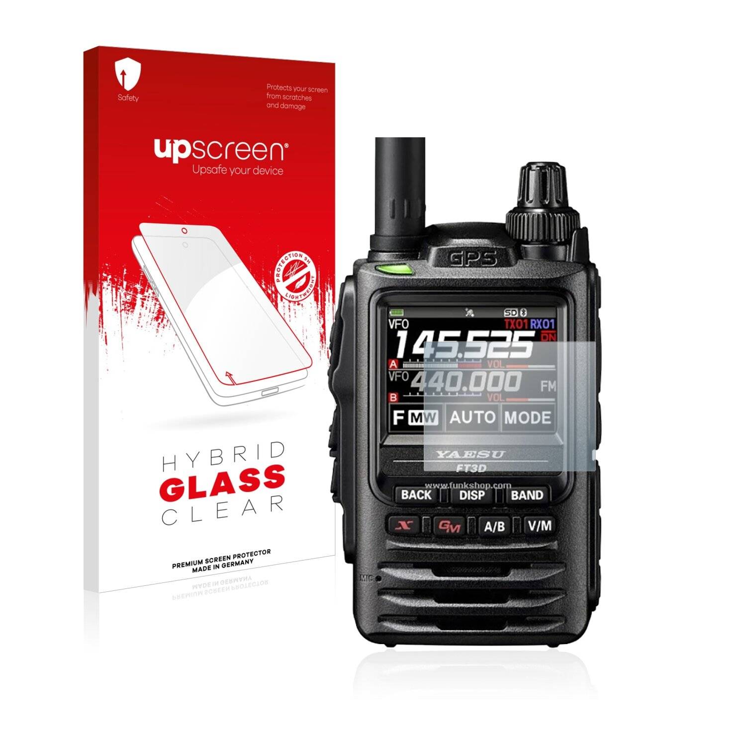 upscreen Flexible Schutz Glas Folie für Yaesu FT-3D / FT-5DE Schutzglas 9H Hybridglas Klar