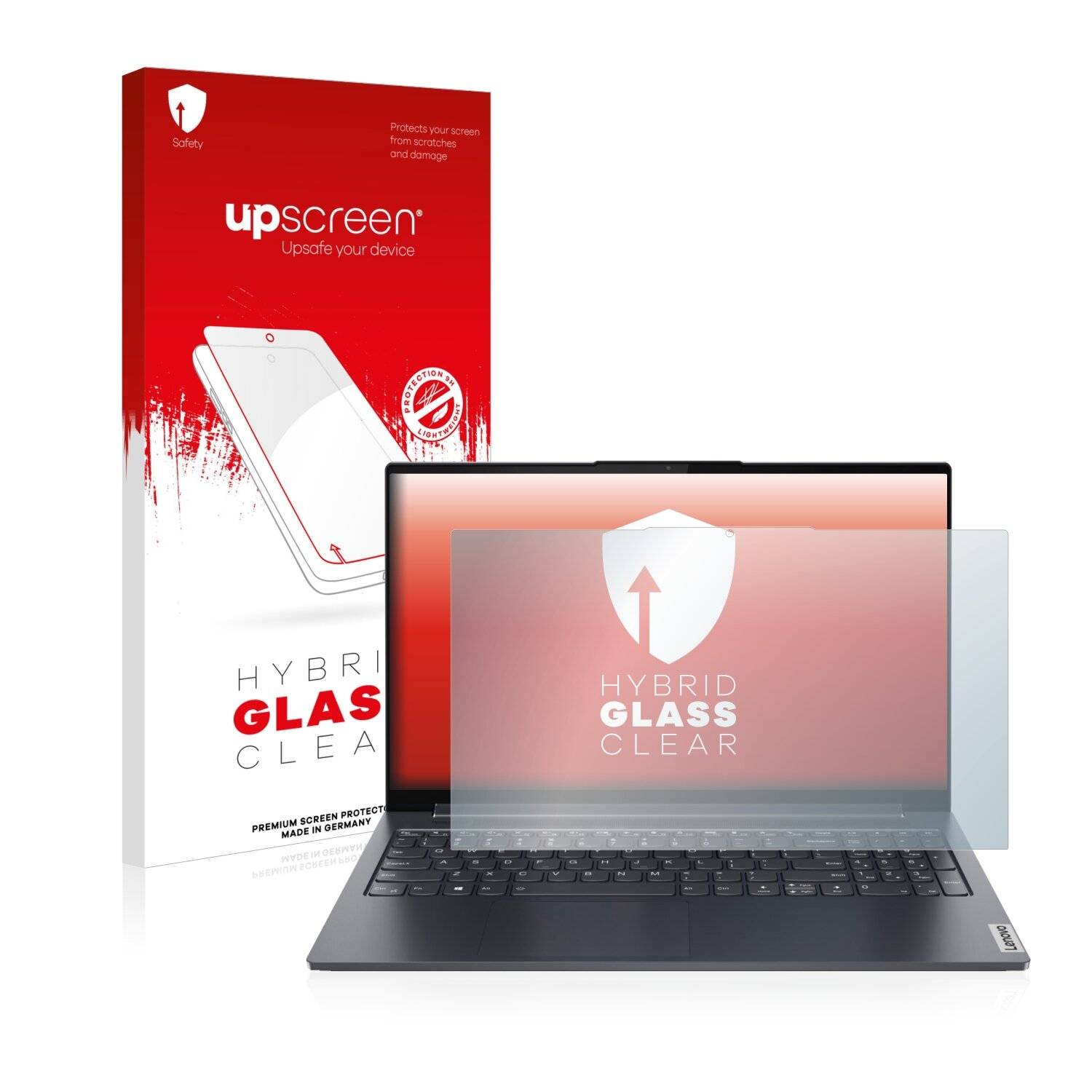 upscreen Hybrid Glass Clear Premium Schutzglas Folie für Lenovo Yoga 7