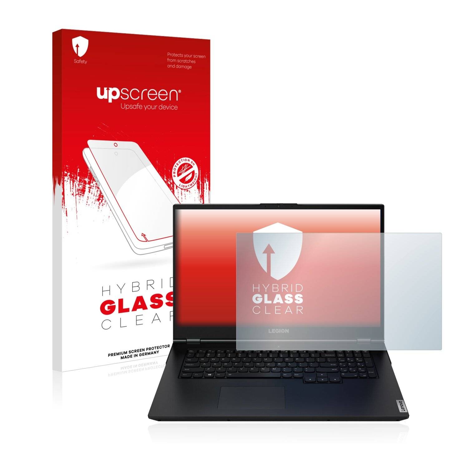 upscreen Hybrid Glass Clear Premium Schutzglas Folie für Lenovo Legion 5