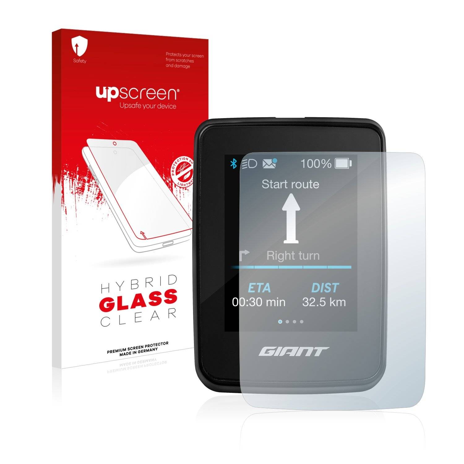 upscreen Flexible Schutz Glas Folie für Giant Ride Dash Evo SG Schutzglas 9H Hybridglas Klar
