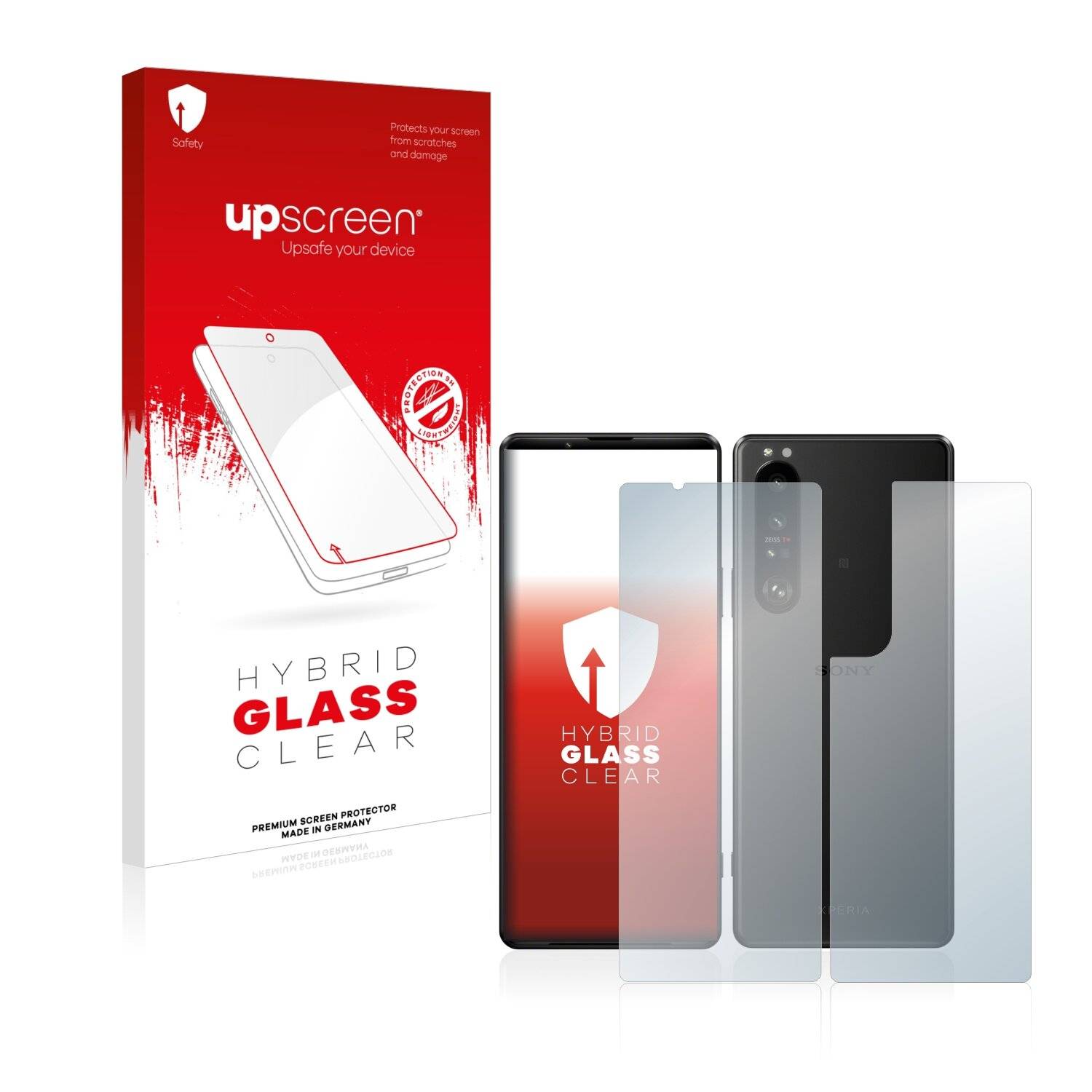 upscreen Flexible Schutz Glas Folie für Sony Xperia 1 III (Display+Rückseite) Schutzglas 9H Hybridglas Klar