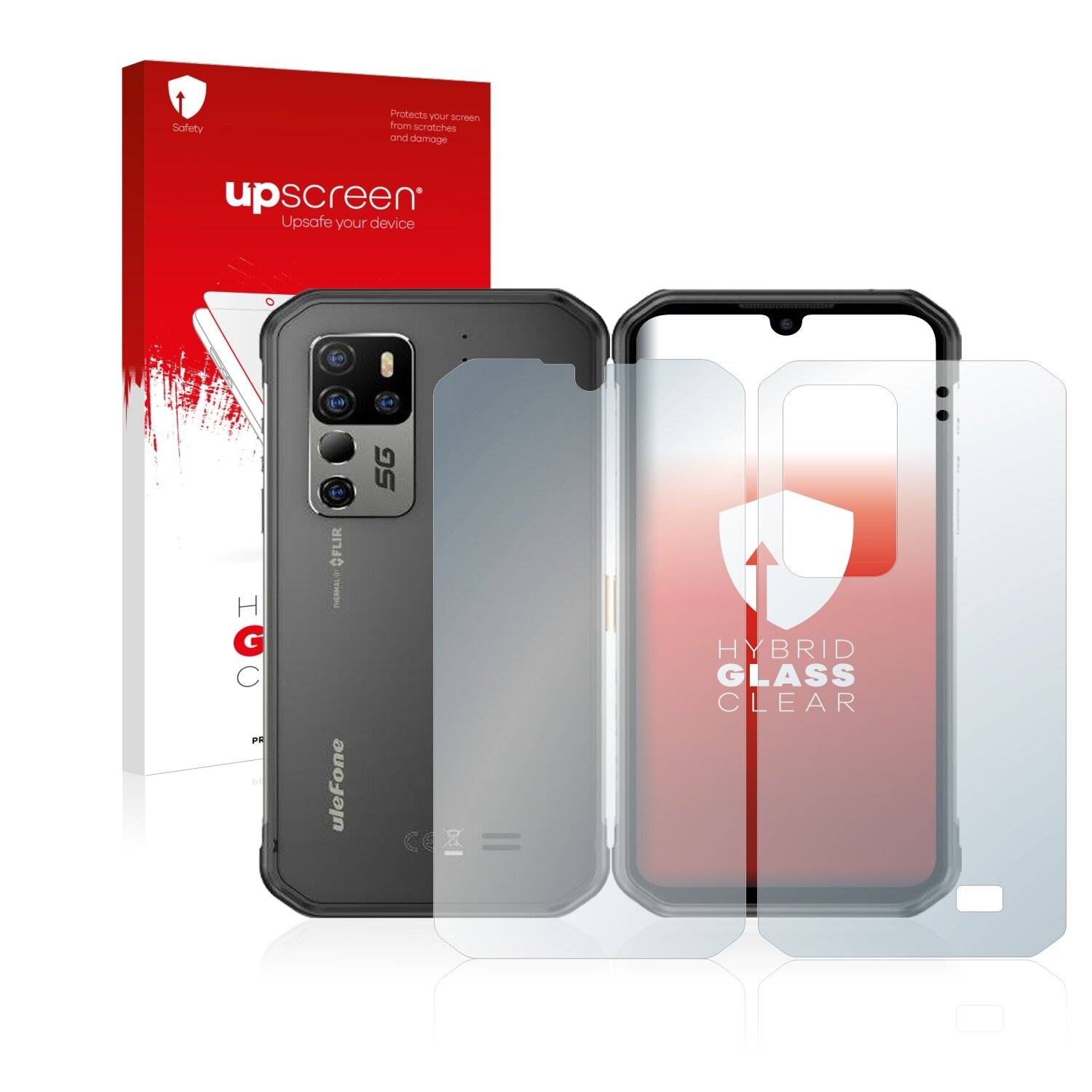 upscreen Flexible Schutz Glas Folie für Ulefone Armor 11T 5G (Display+Rückseite) Schutzglas 9H Hybridglas Klar