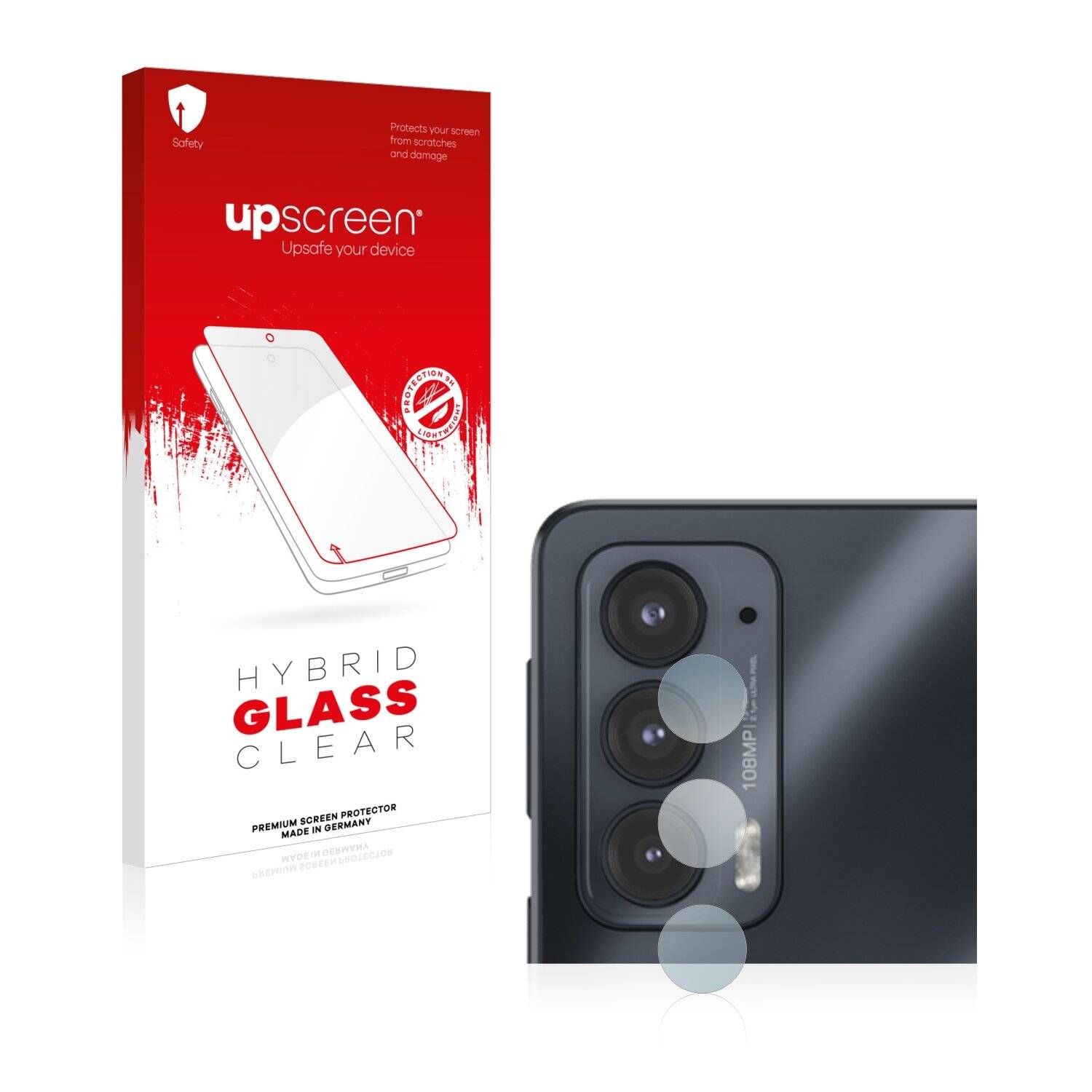 upscreen Flexible Schutz Glas Folie für Motorola Edge 20 (NUR Kameraschutz) Schutzglas 9H Hybridglas Klar