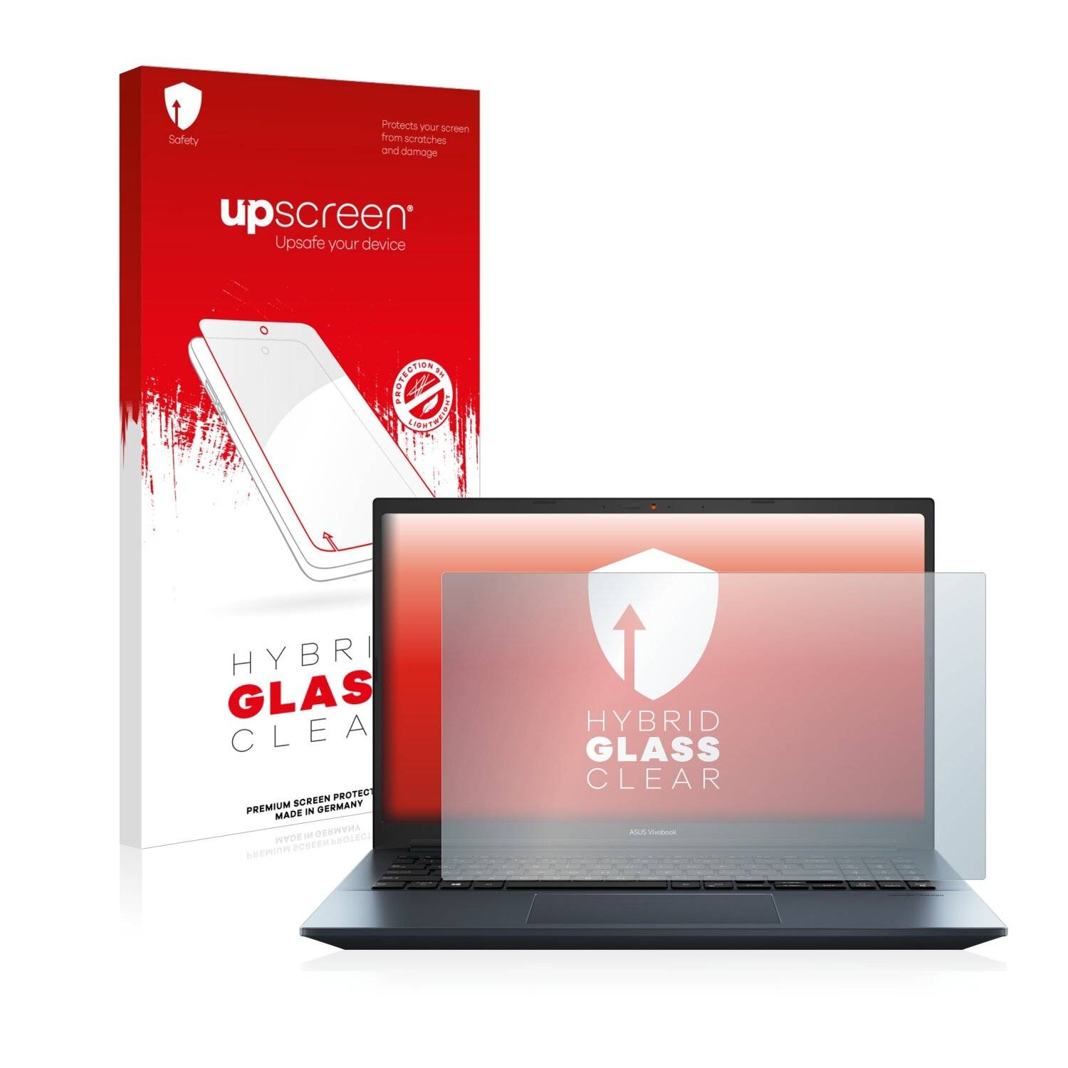upscreen Hybrid Glass Clear Premium Schutzglas Folie für Asus VivoBook Pro 15