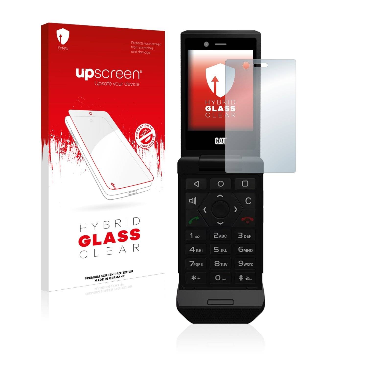 upscreen Hybrid Glas Schutz-Folie für Caterpillar Cat S22 Flip
