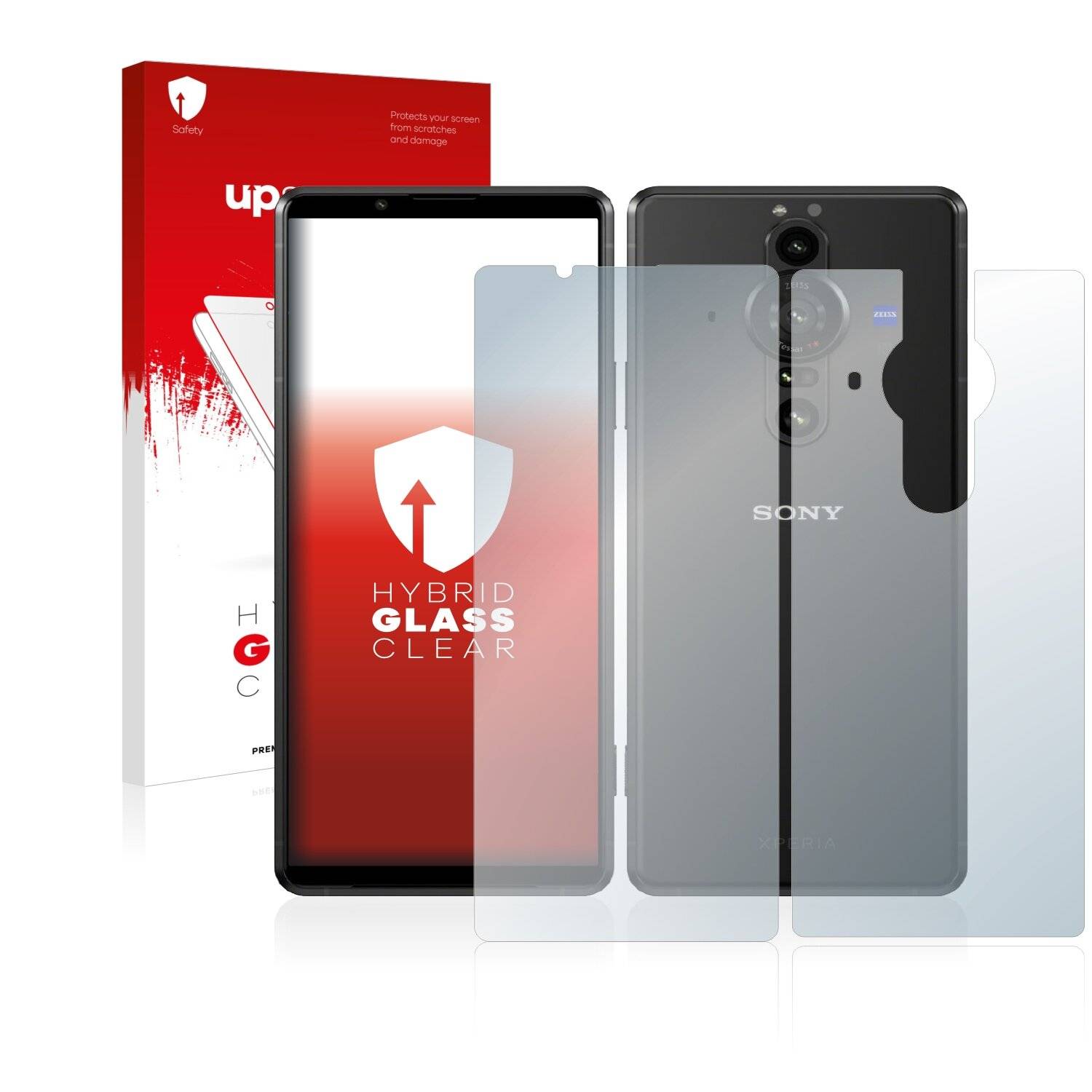 upscreen Hybrid Glas Panzer-Folie für Sony Xperia Pro-I (Display+Rückseite)