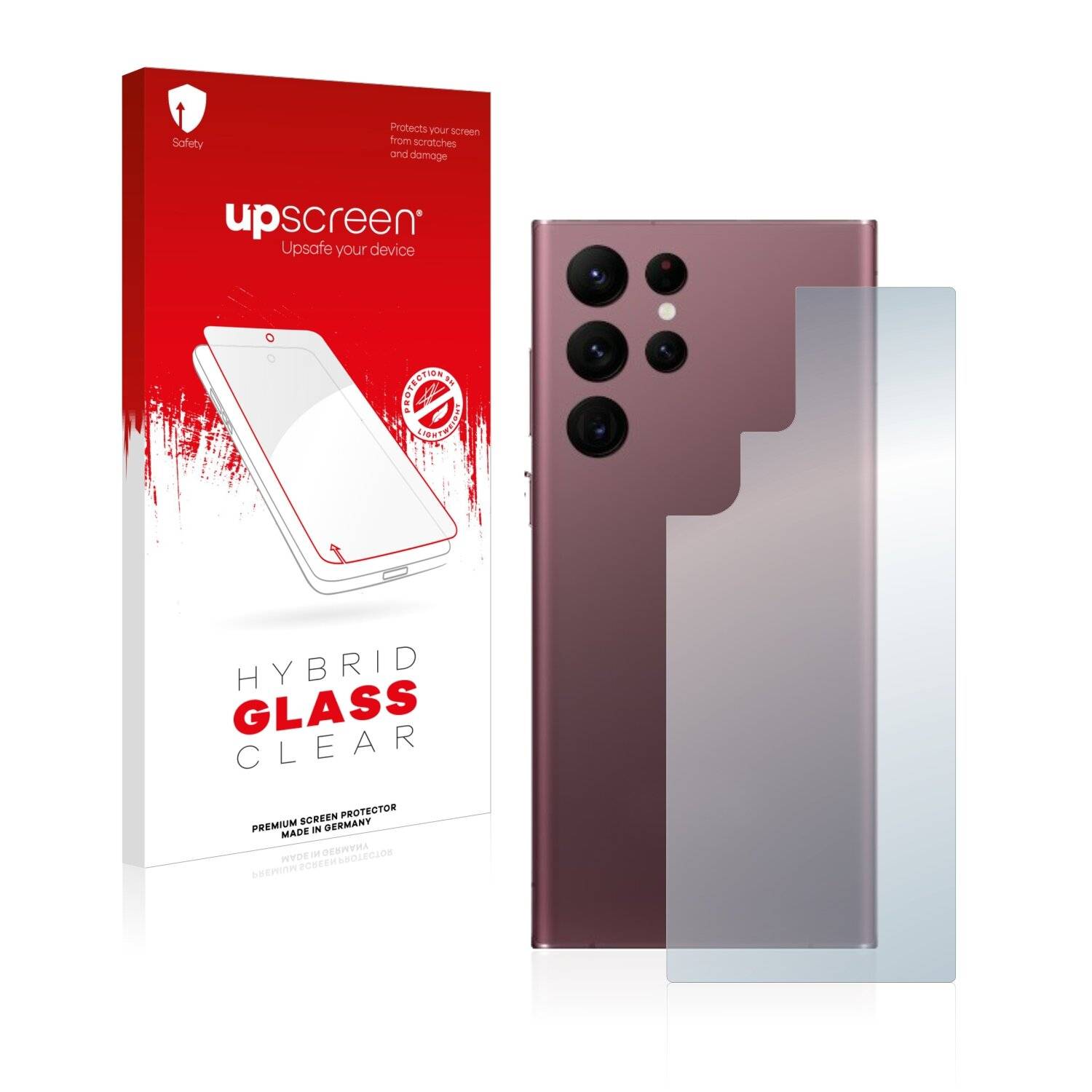 upscreen Flexible Schutz Glas Folie für Samsung Galaxy S22 Ultra 5G (Rückseite) Schutzglas 9H Hybridglas Klar