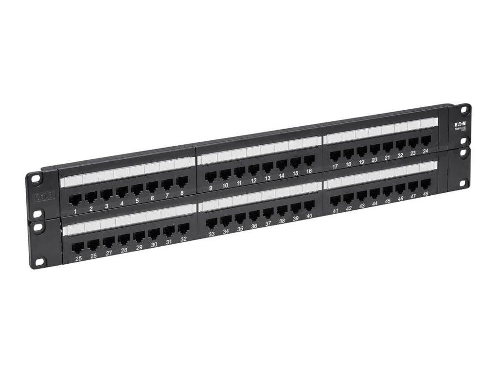 Eaton Tripp Lite Series 48-Port Cat6 Cat5 Patch Panel Rackmount 110 Punch Down RJ45 Ethernet 1URM 568B - Patch Panel - C